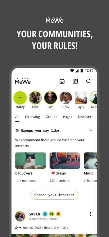 اسکرین شات 5 برنامه MeWe: The Safe Network
