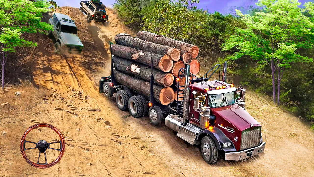 اسکرین شات 3 بازی Offroad Logging Truck Games 3D