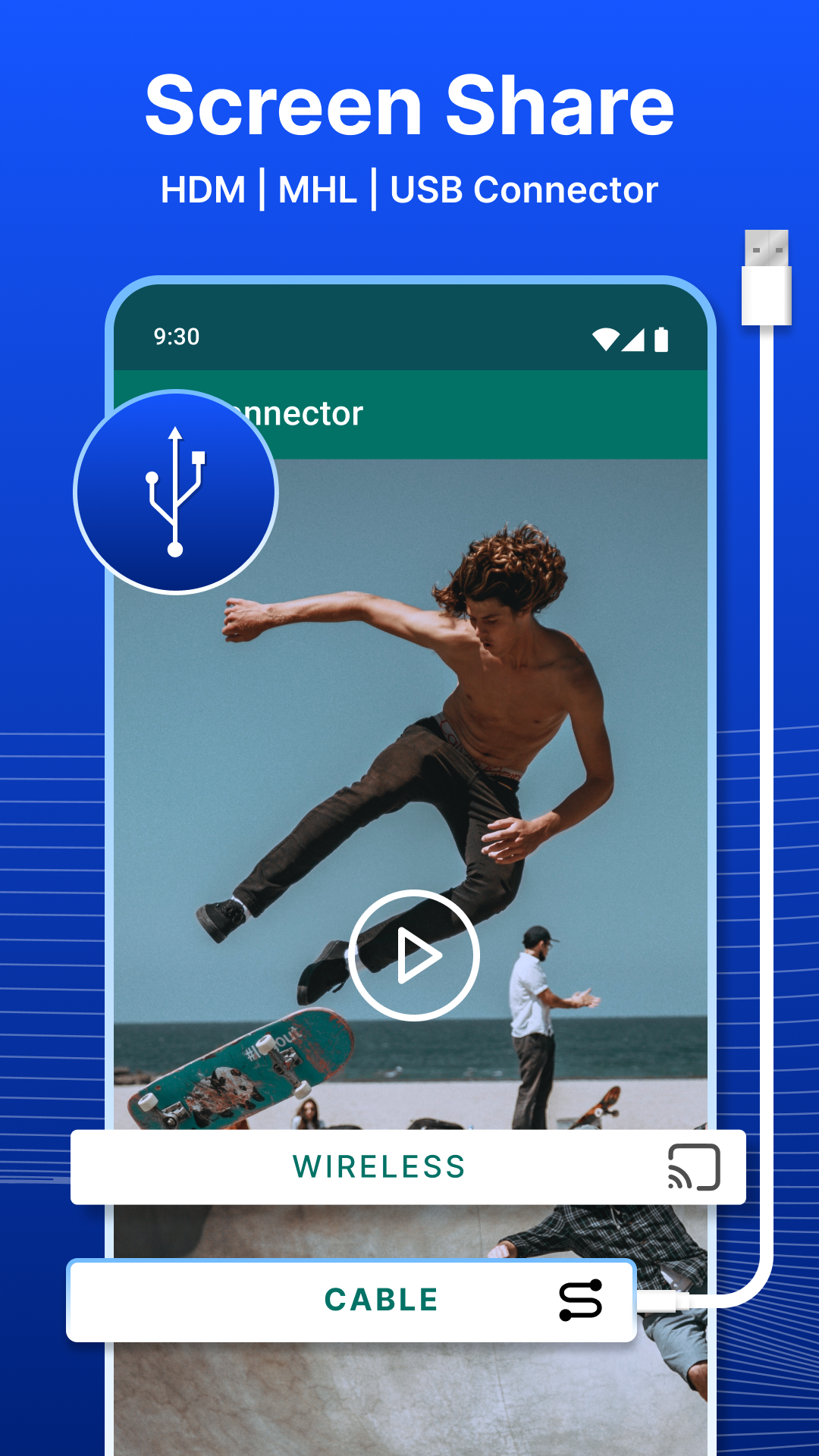 اسکرین شات 2 برنامه USB Screen Share - Phone to TV