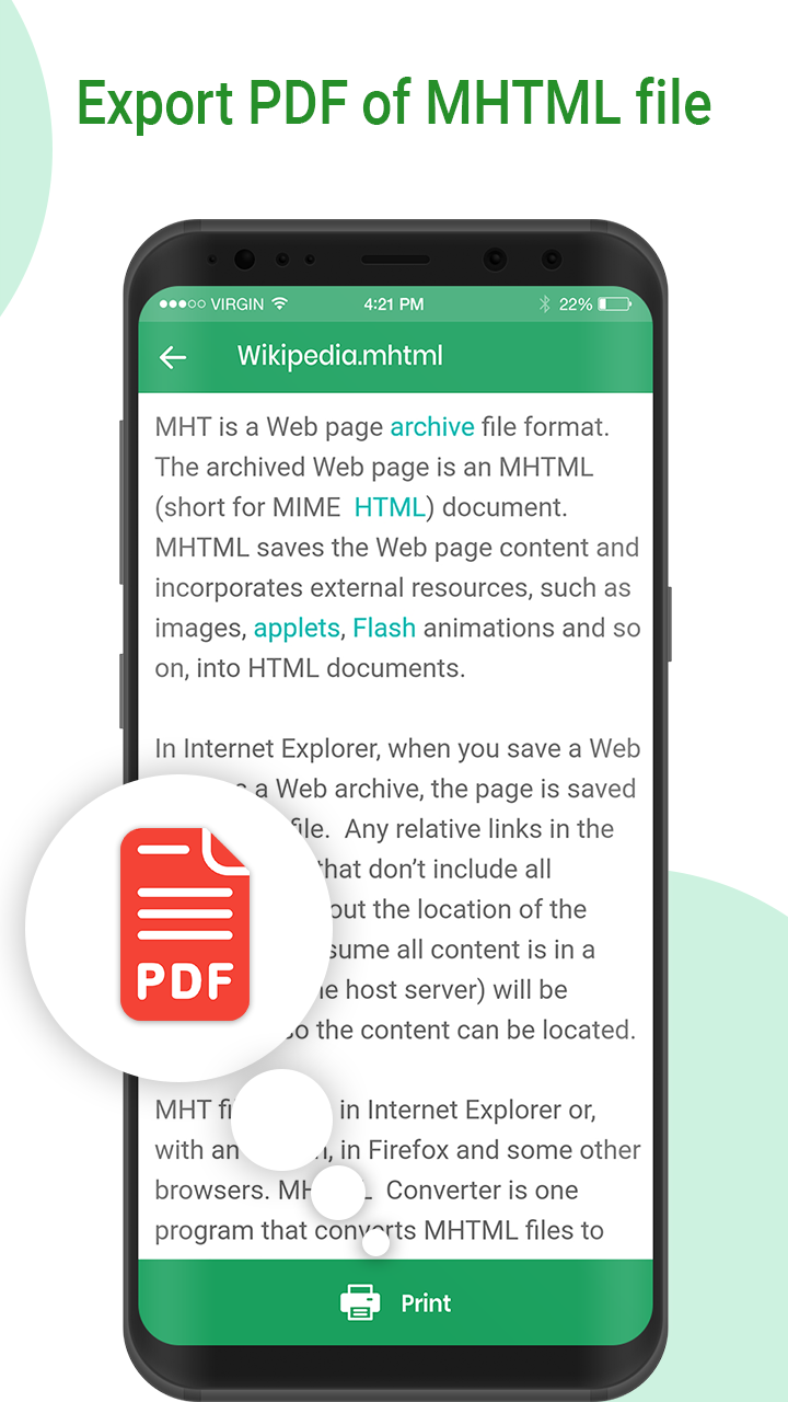 اسکرین شات 4 برنامه MHT/MHTML Viewer & PDF Convert