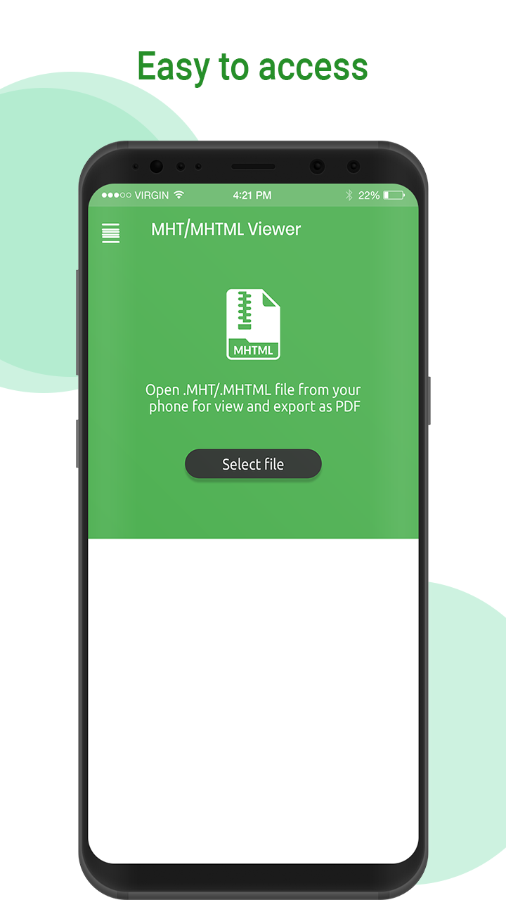 اسکرین شات 1 برنامه MHT/MHTML Viewer & PDF Convert