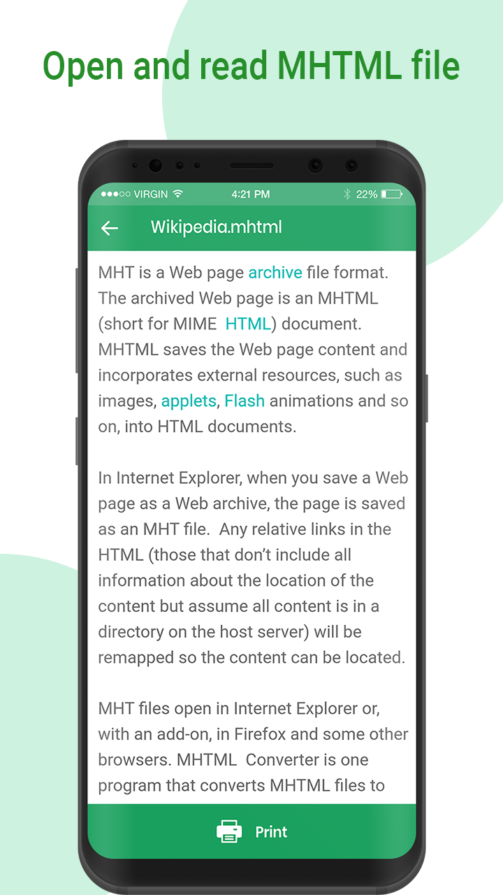 اسکرین شات 3 برنامه MHT/MHTML Viewer & PDF Convert