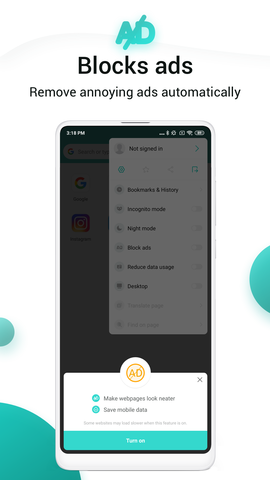 اسکرین شات 3 برنامه Mint Browser - Video download, Fast, Light, Secure