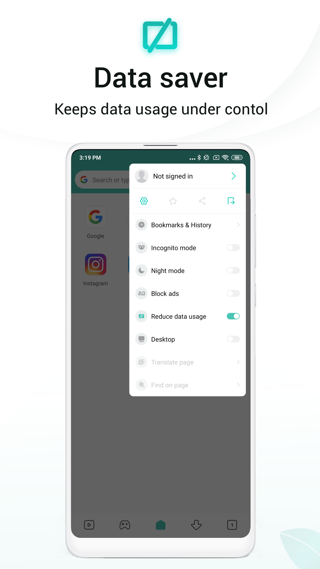 اسکرین شات 6 برنامه Mint Browser - Video download, Fast, Light, Secure