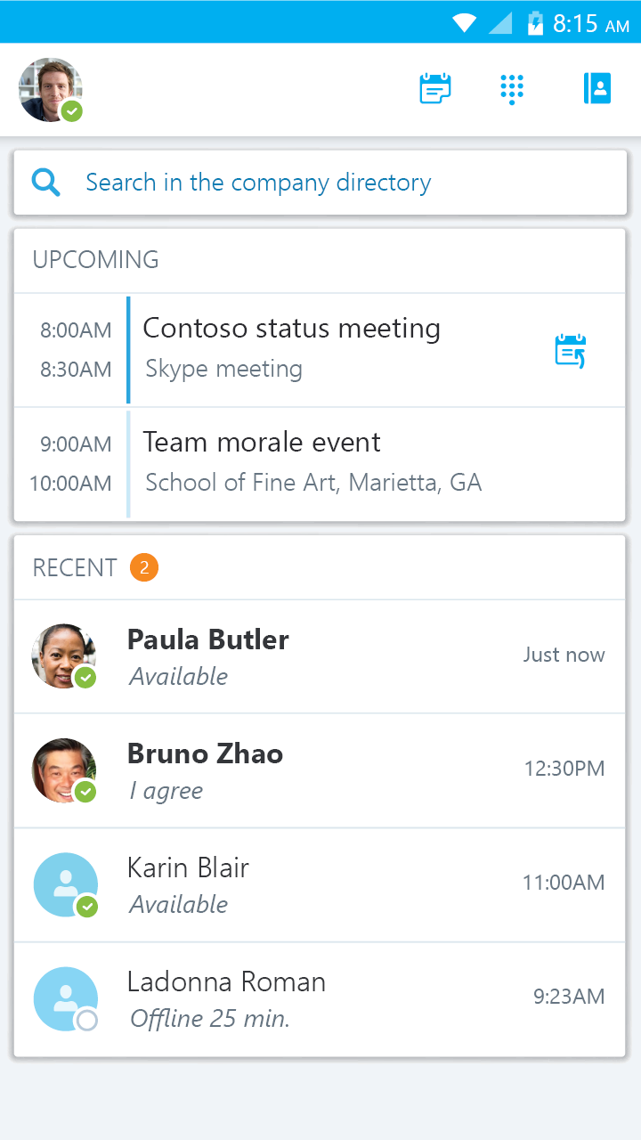 اسکرین شات 4 برنامه Skype for Business for Android