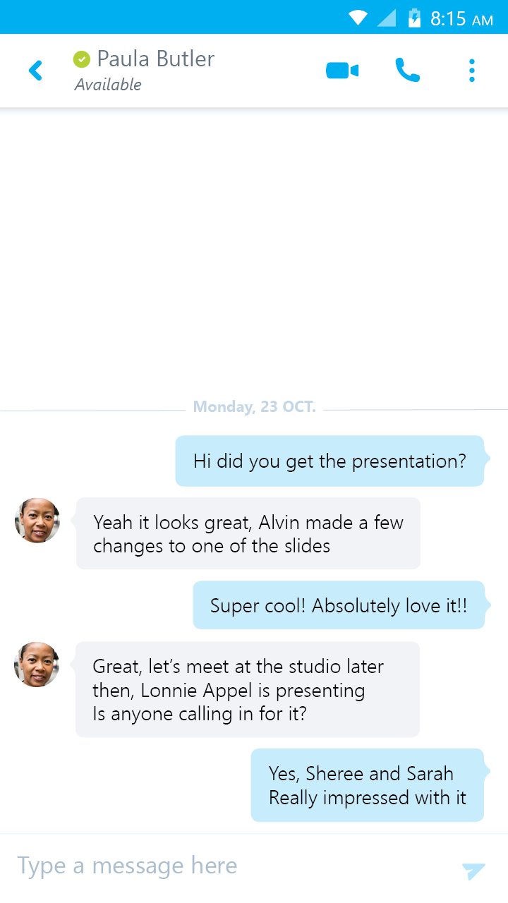 اسکرین شات 2 برنامه Skype for Business for Android