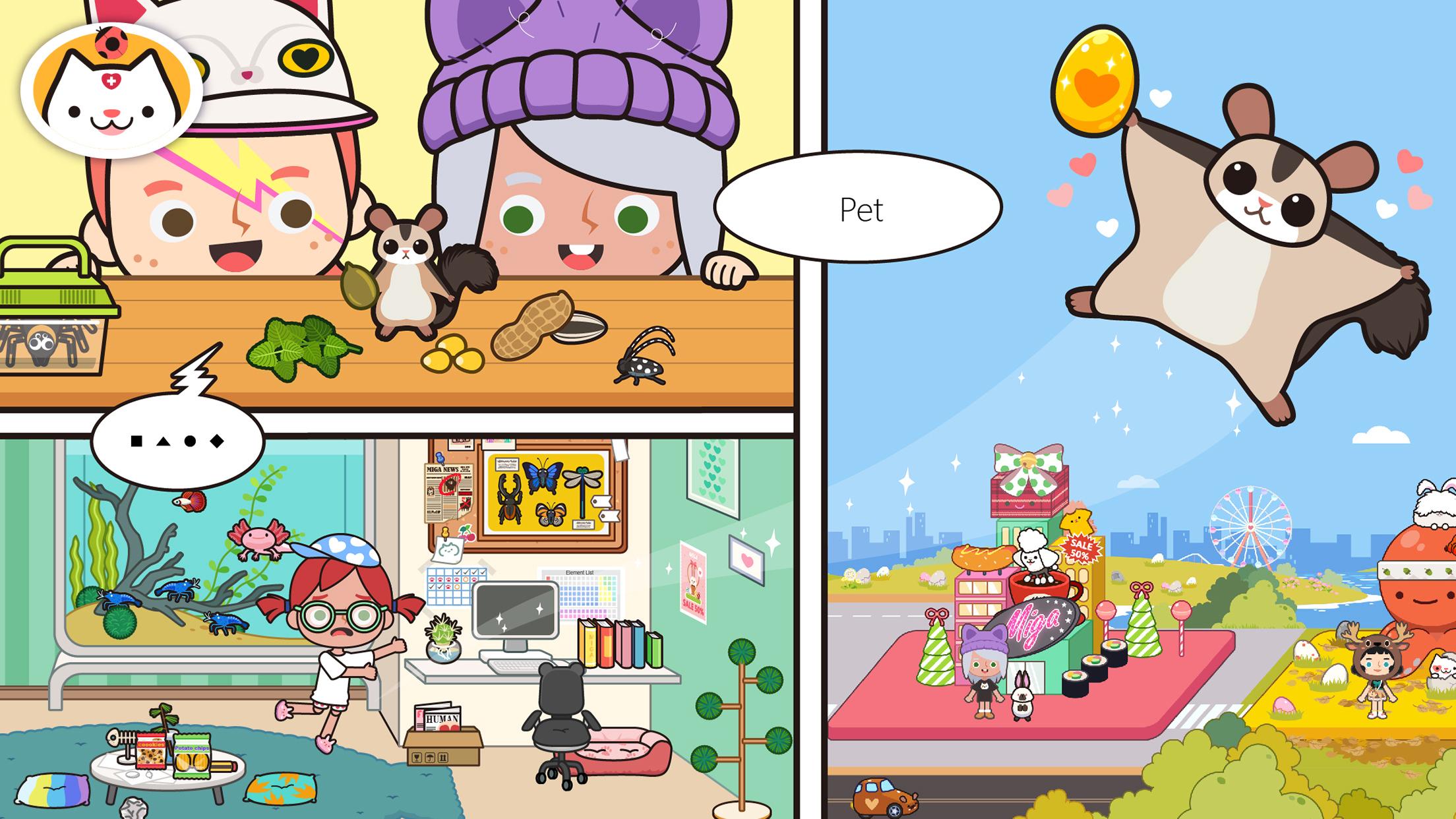 اسکرین شات 1 برنامه Miga Town: My Pets