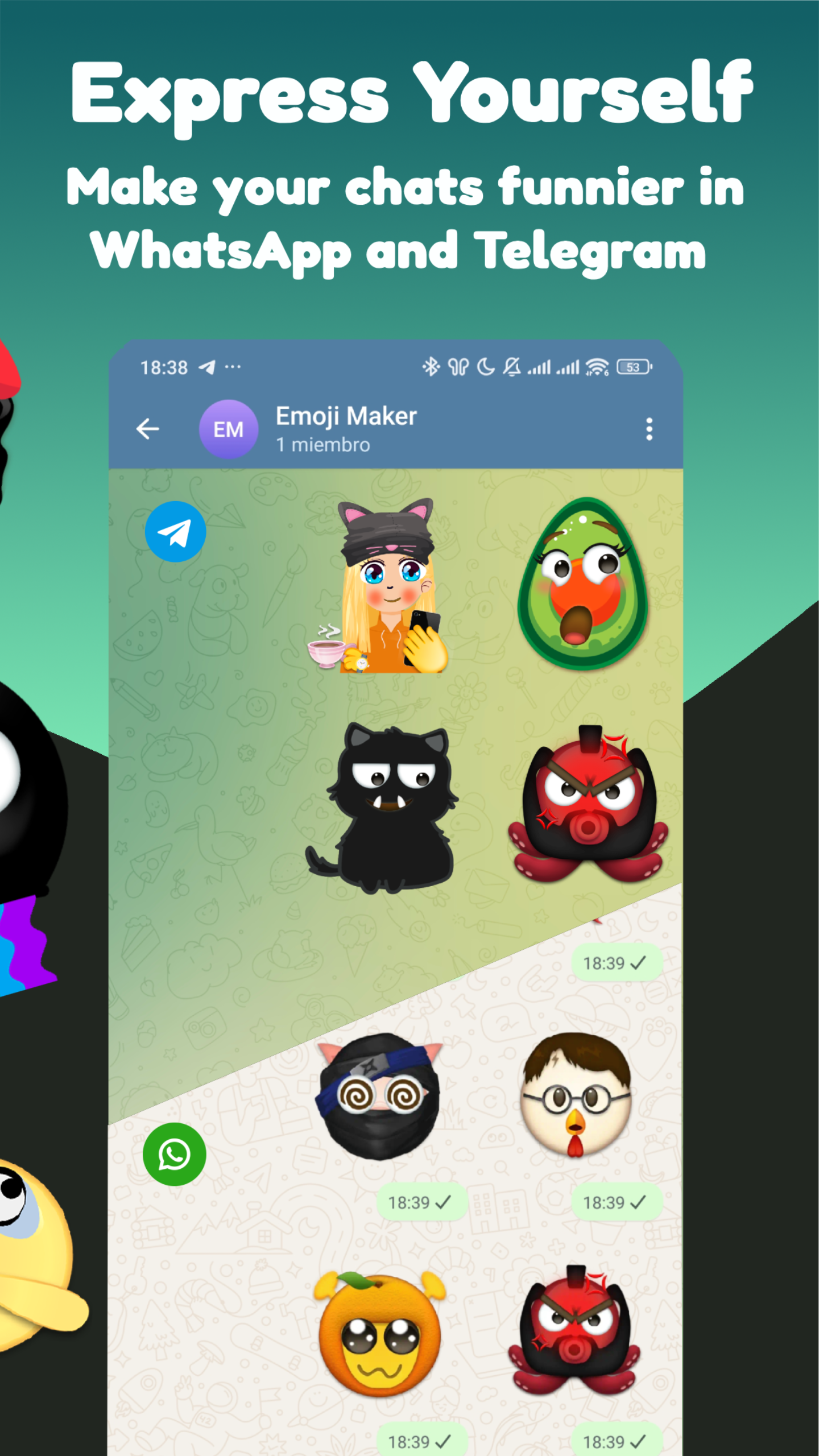اسکرین شات 2 برنامه Emoji Maker: Emojis & Stickers