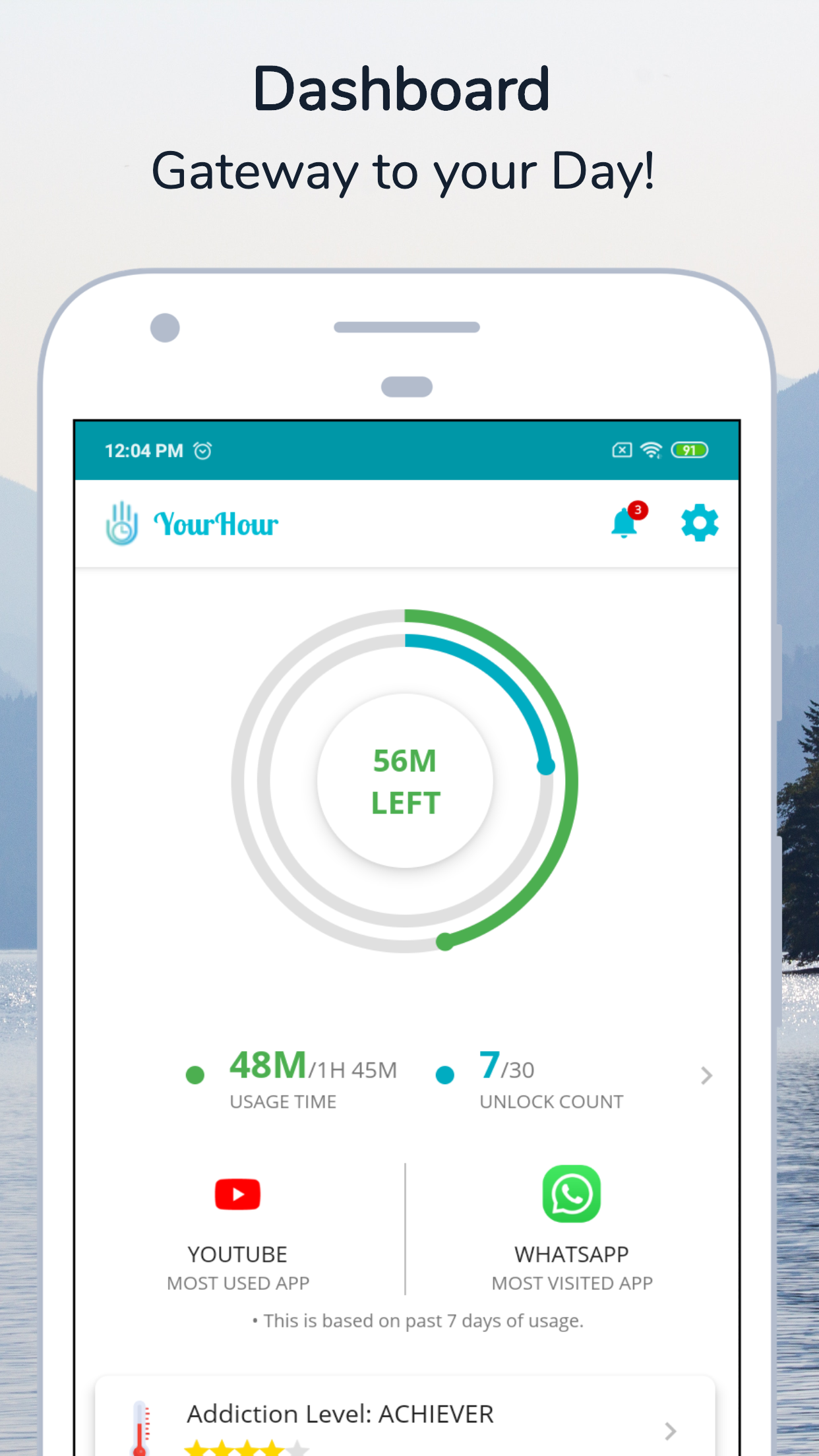 اسکرین شات 1 برنامه YourHour - ScreenTime Control