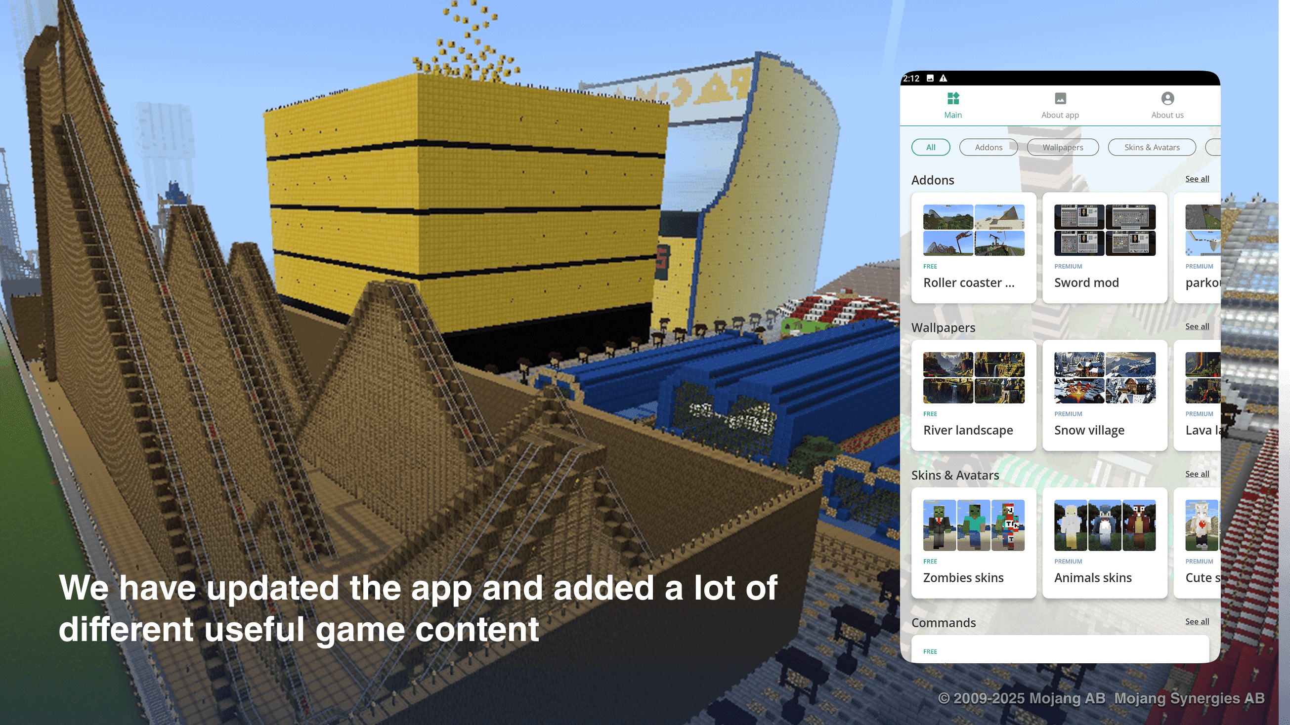 اسکرین شات 1 برنامه Roller coaster for minecraft