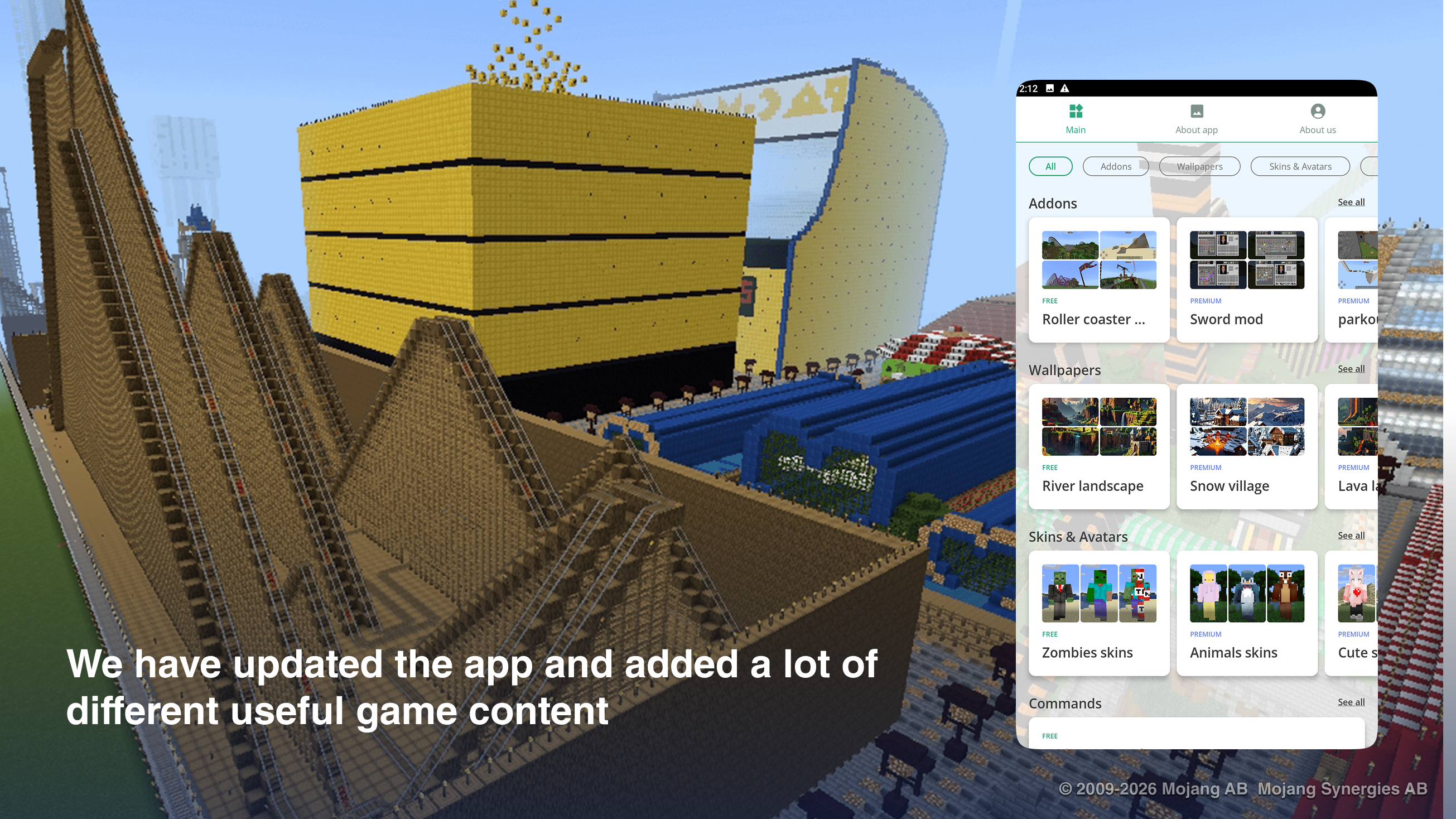 اسکرین شات 1 برنامه Roller coaster for minecraft