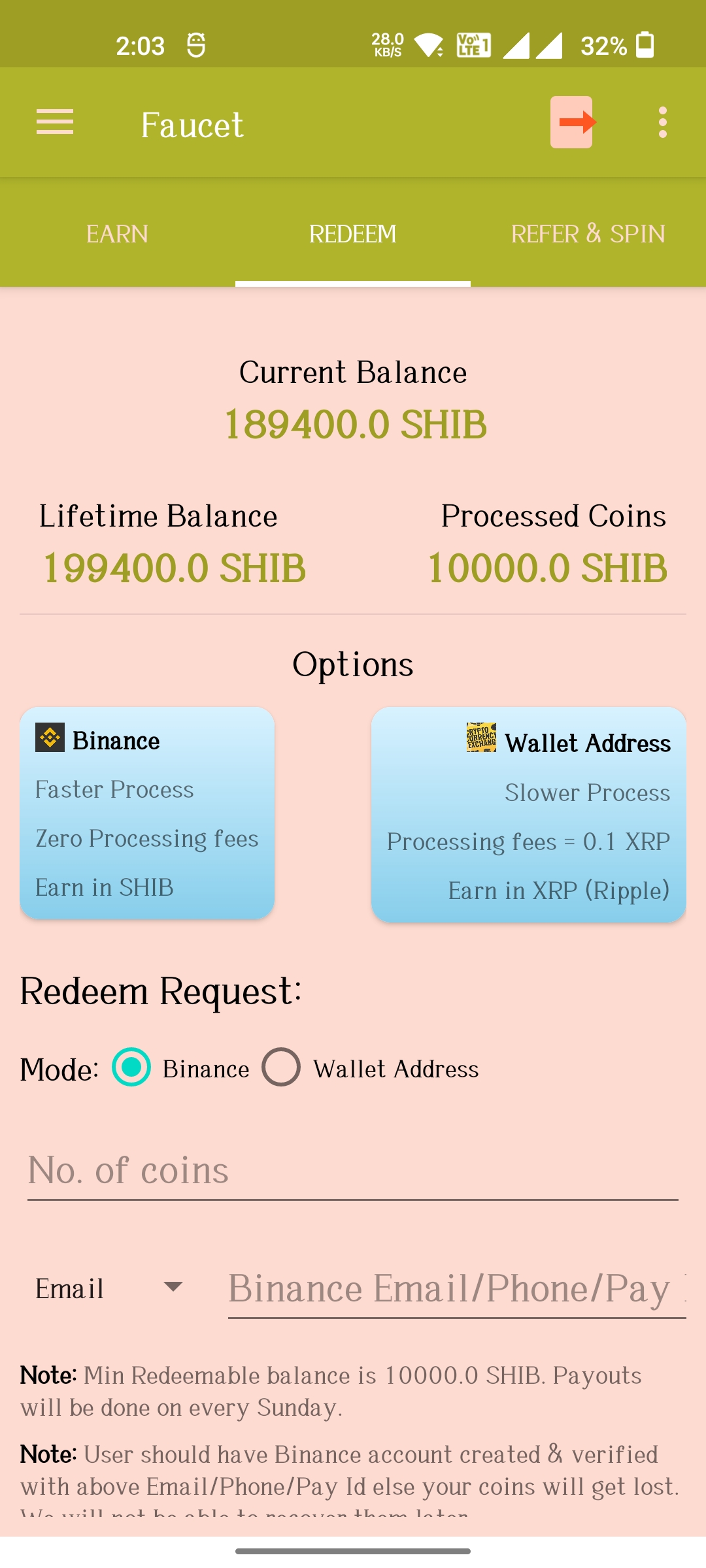 اسکرین شات 2 برنامه Shiba Inu Miner | Cloud Mining