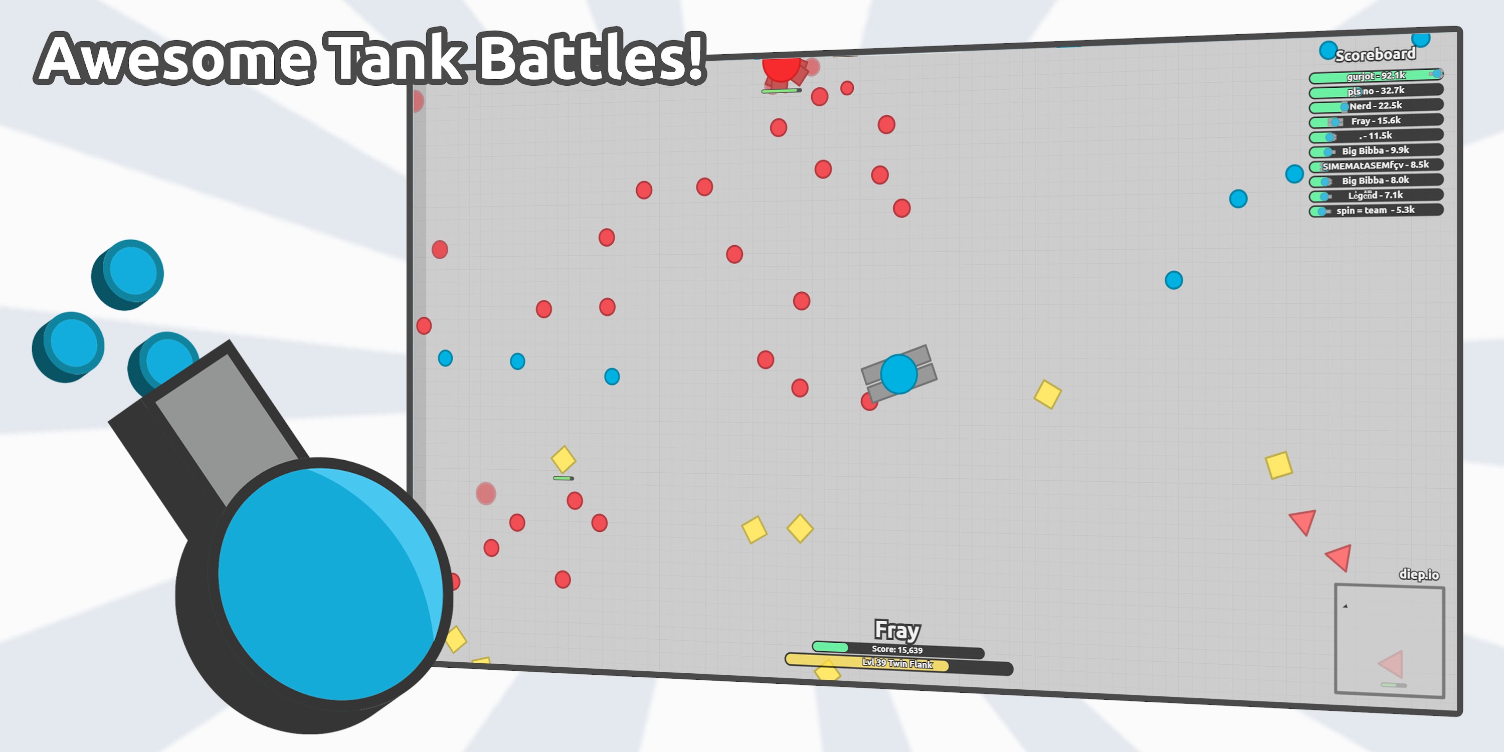 اسکرین شات 1 بازی diep.io