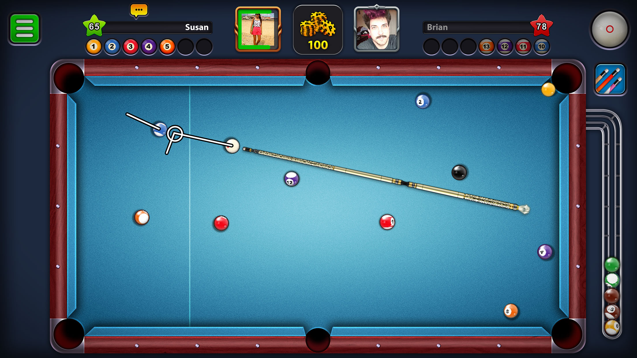 اسکرین شات 1 بازی 8 ball pool - بیلیارد انلاین