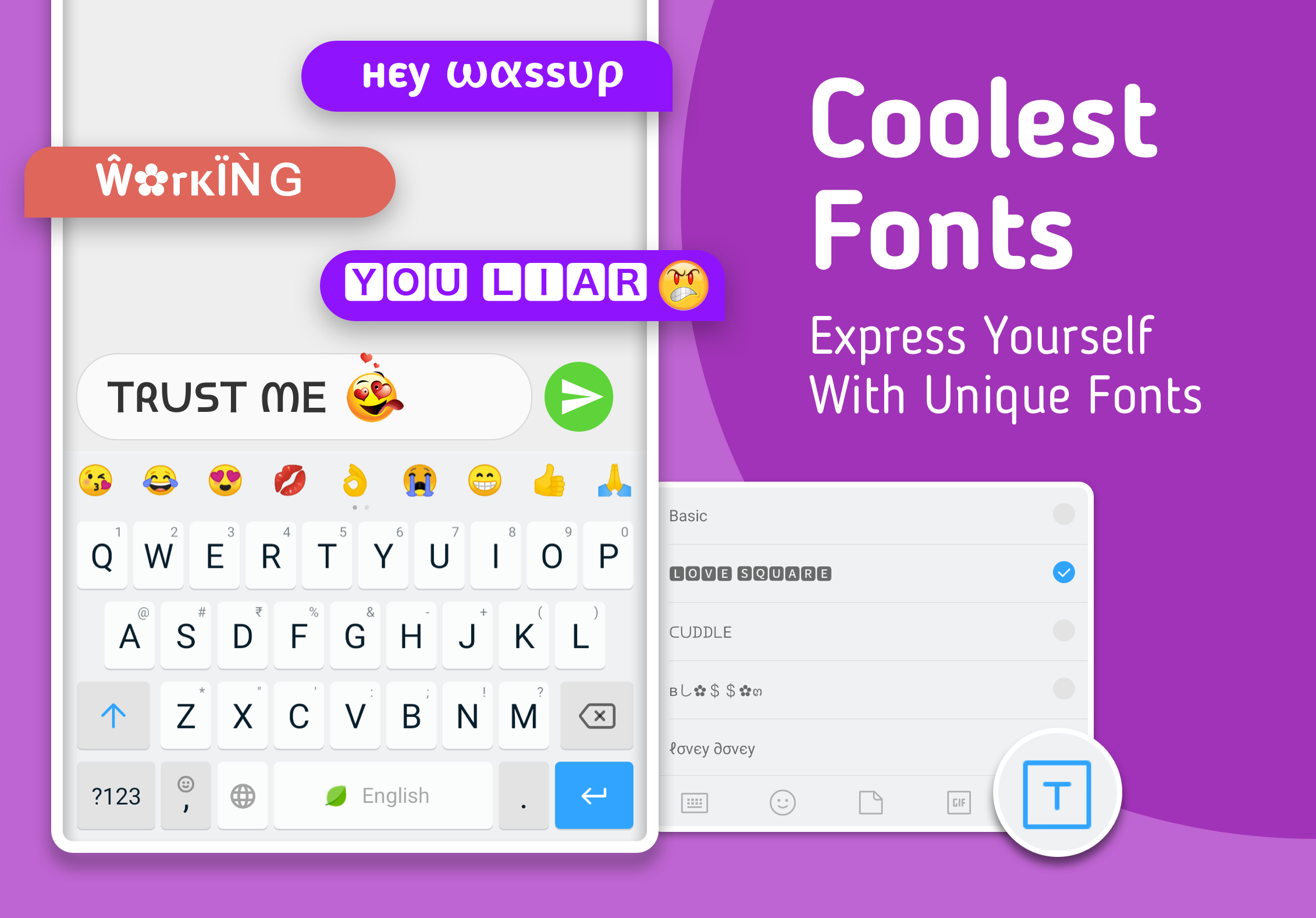 اسکرین شات 2 برنامه Mint Keyboard - Stickers, Font