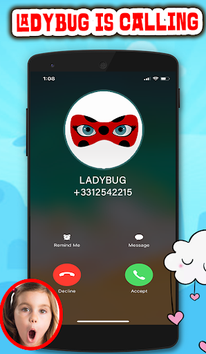 اسکرین شات 3 برنامه Ladybug Fake Call & Chat Simulation