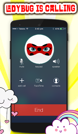 اسکرین شات 1 برنامه Ladybug Fake Call & Chat Simulation