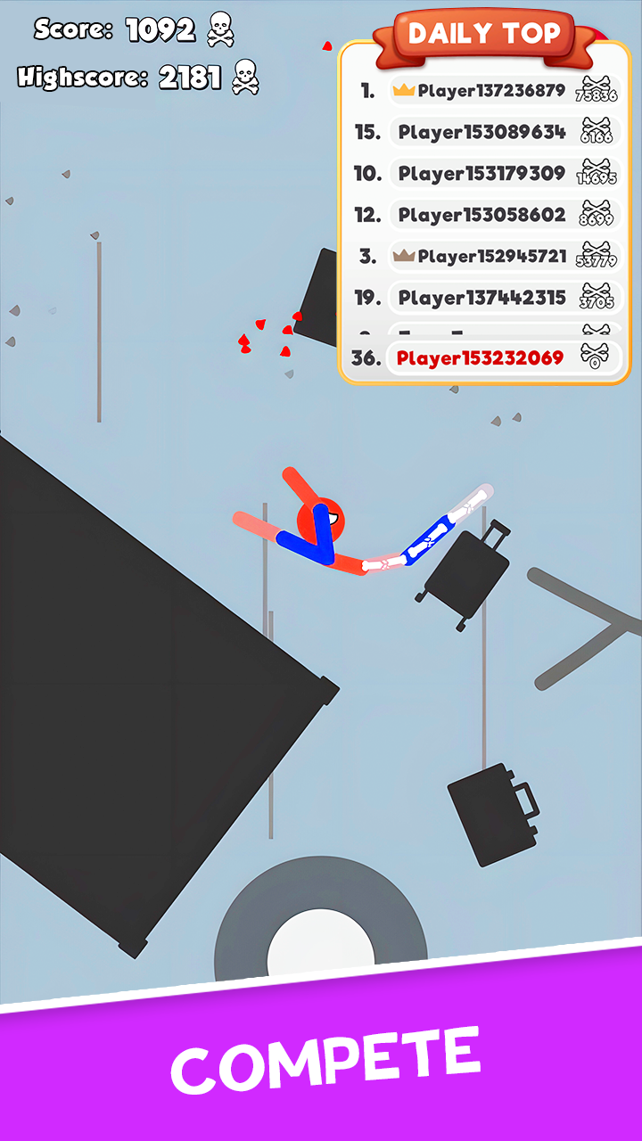 اسکرین شات 2 بازی Stickman Broken Bones io