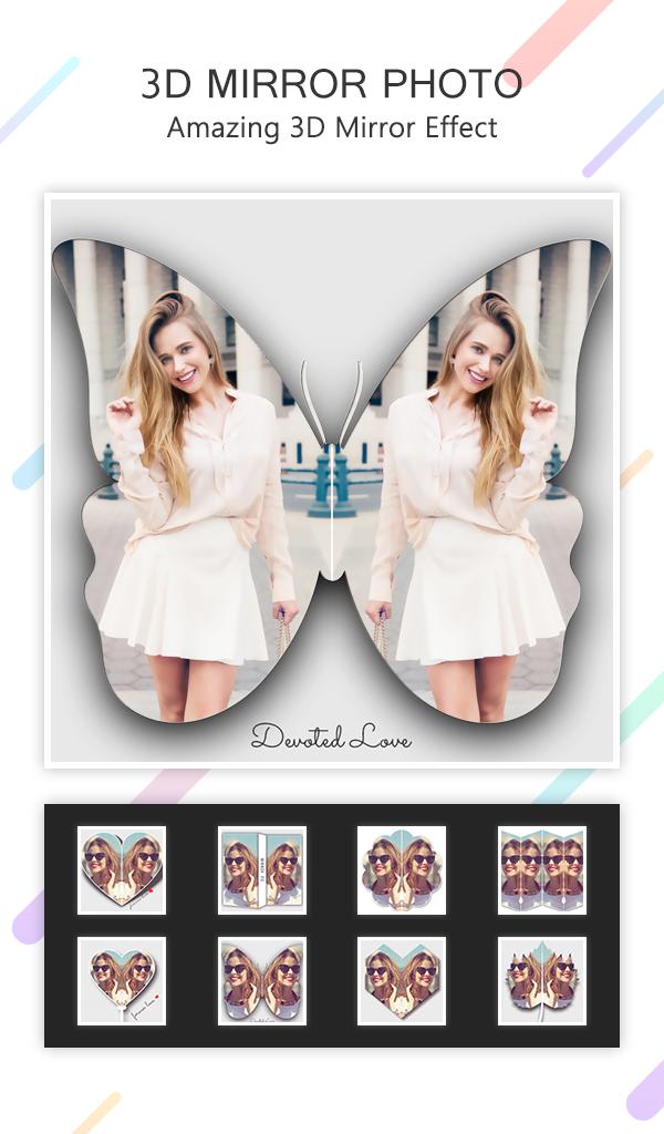 اسکرین شات 4 برنامه Mirror Photo (3D) Editor & Pic