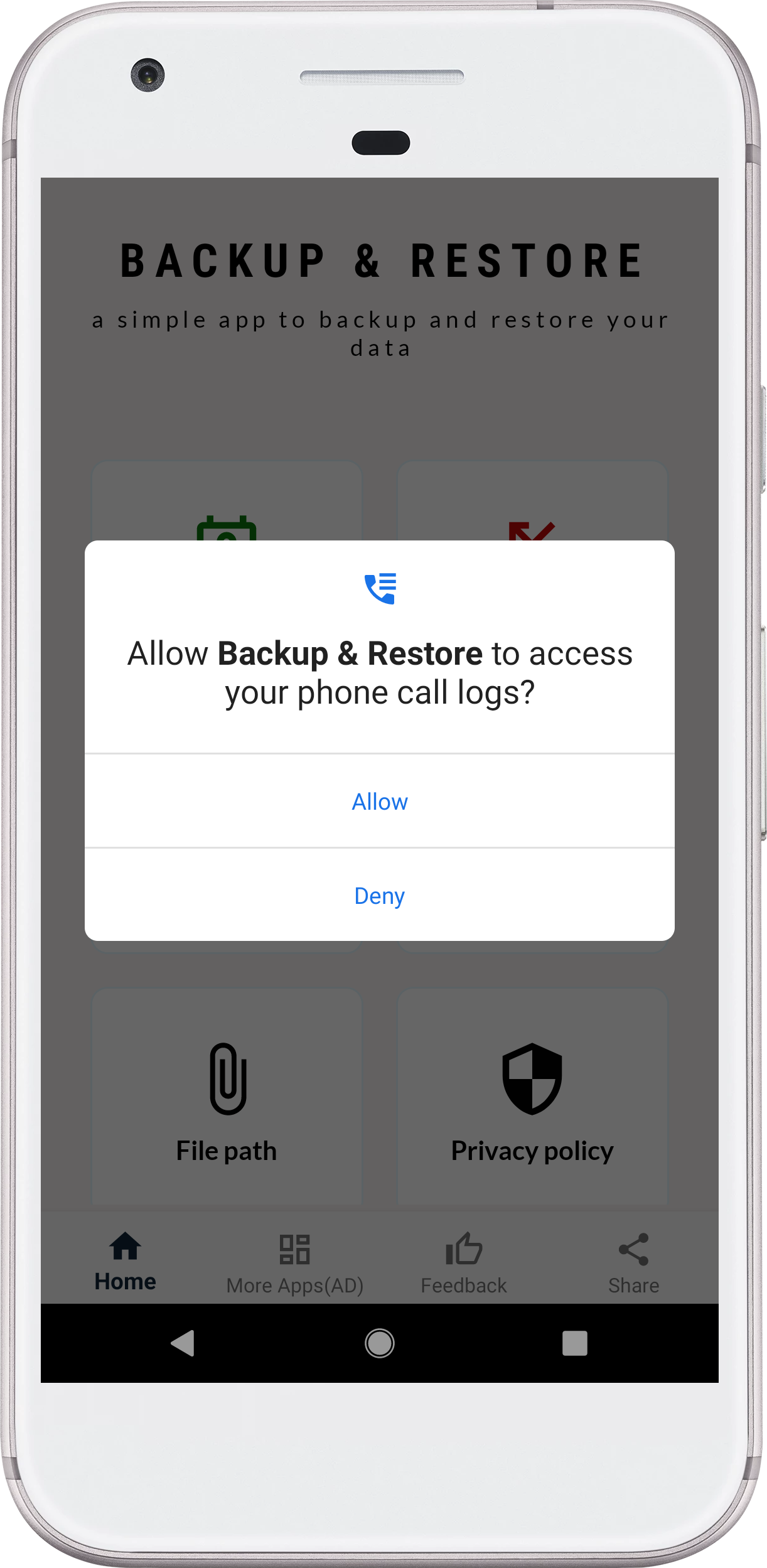 اسکرین شات 3 برنامه Restore Calllogs and Contacts
