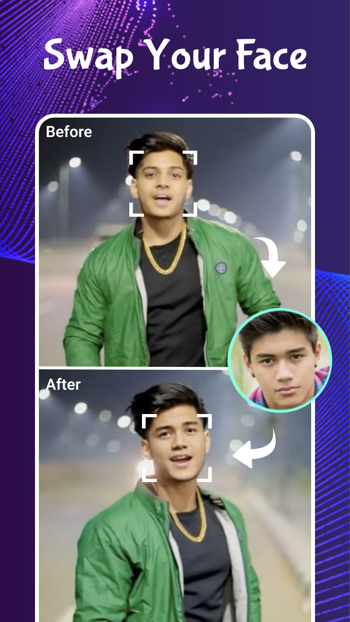 اسکرین شات 1 برنامه Mivita - Face Swap Video Maker