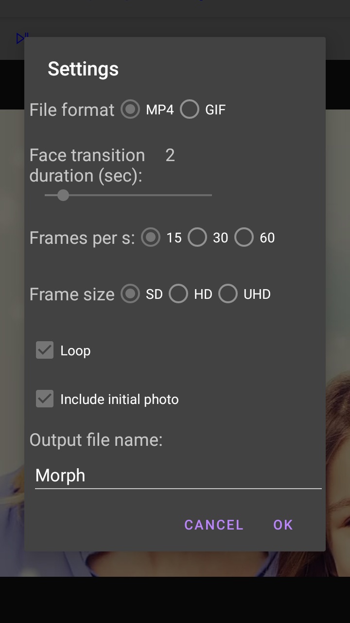 اسکرین شات 5 برنامه Faces Video Morph Animator