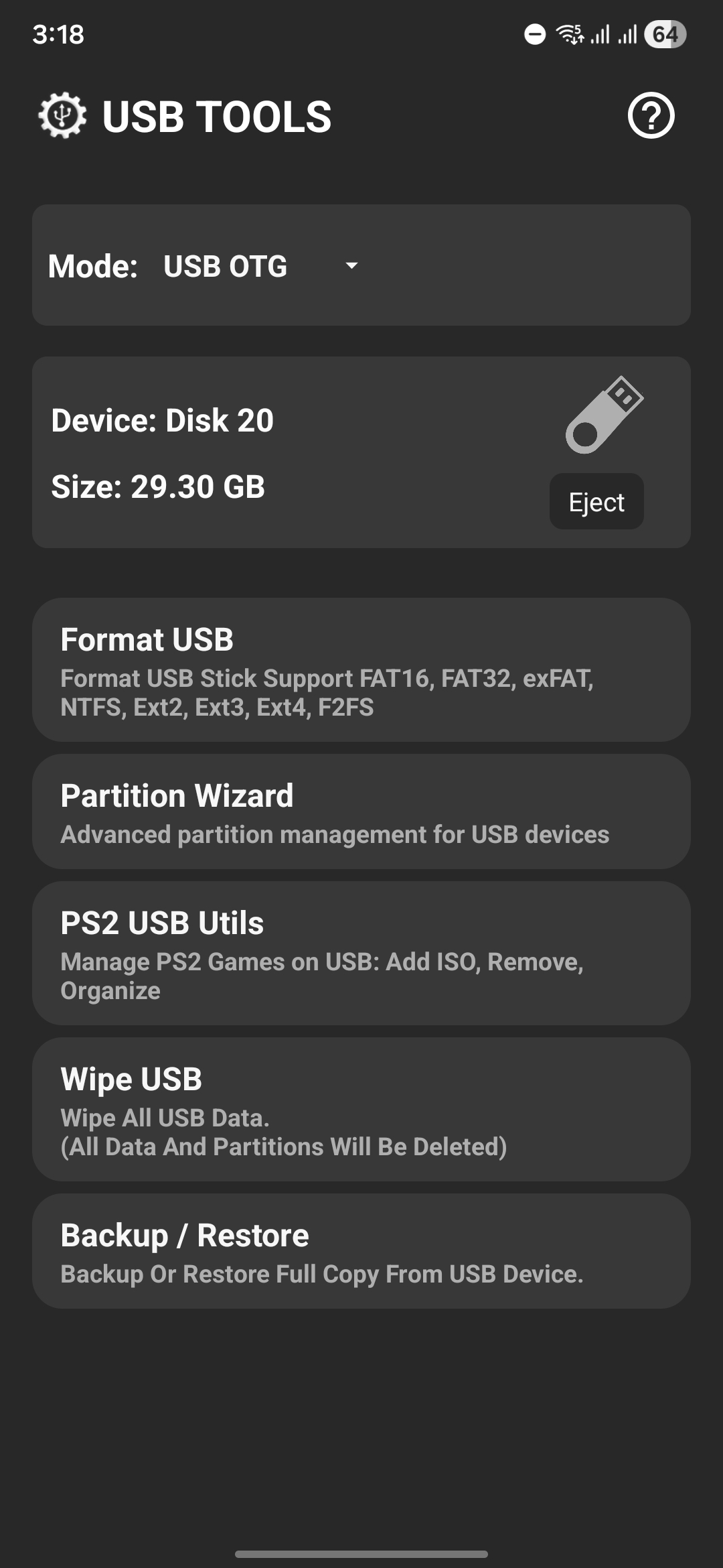 اسکرین شات 2 برنامه USB TOOLS