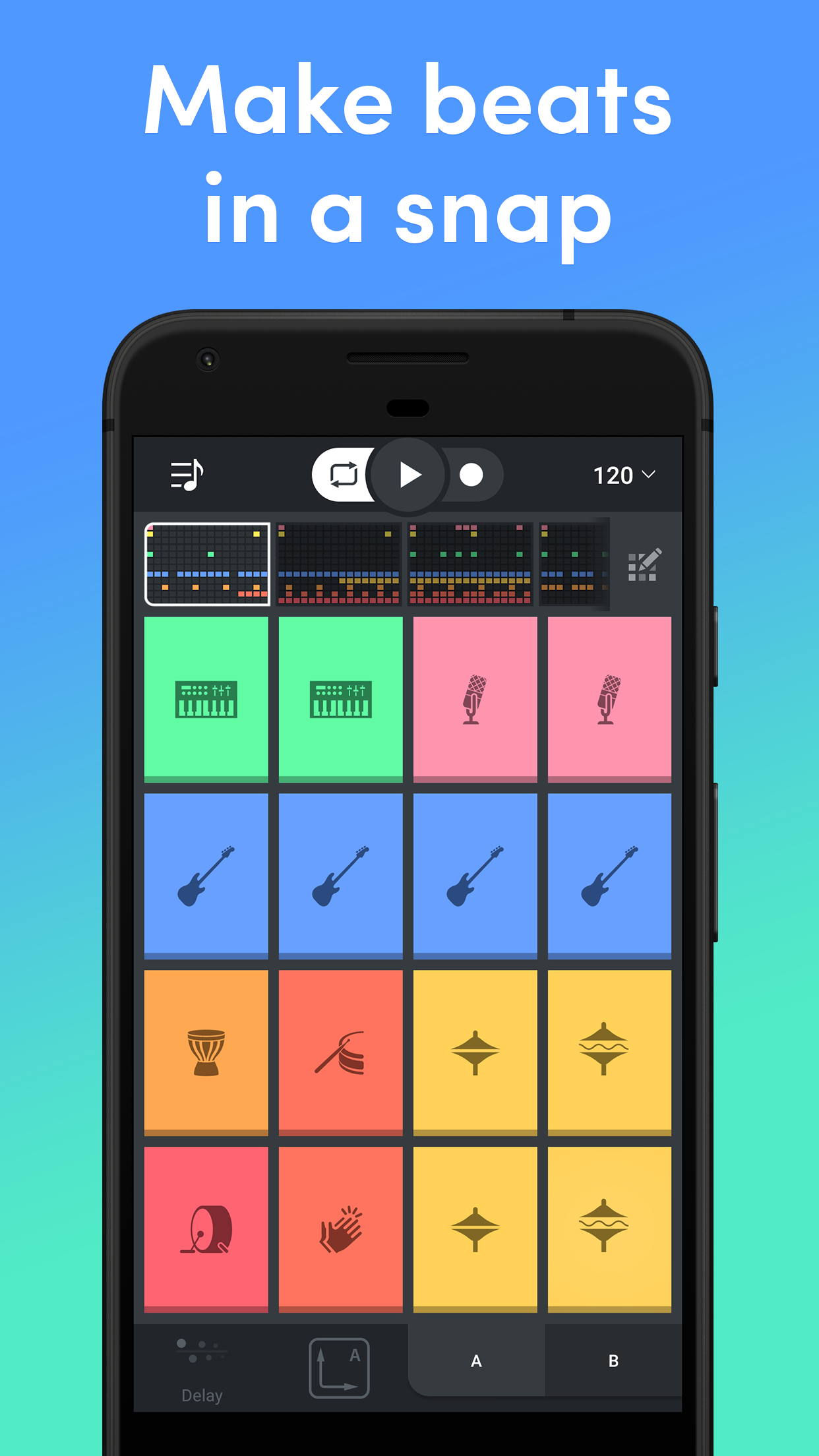 اسکرین شات 1 برنامه Beat Snap - Music & Beat Maker