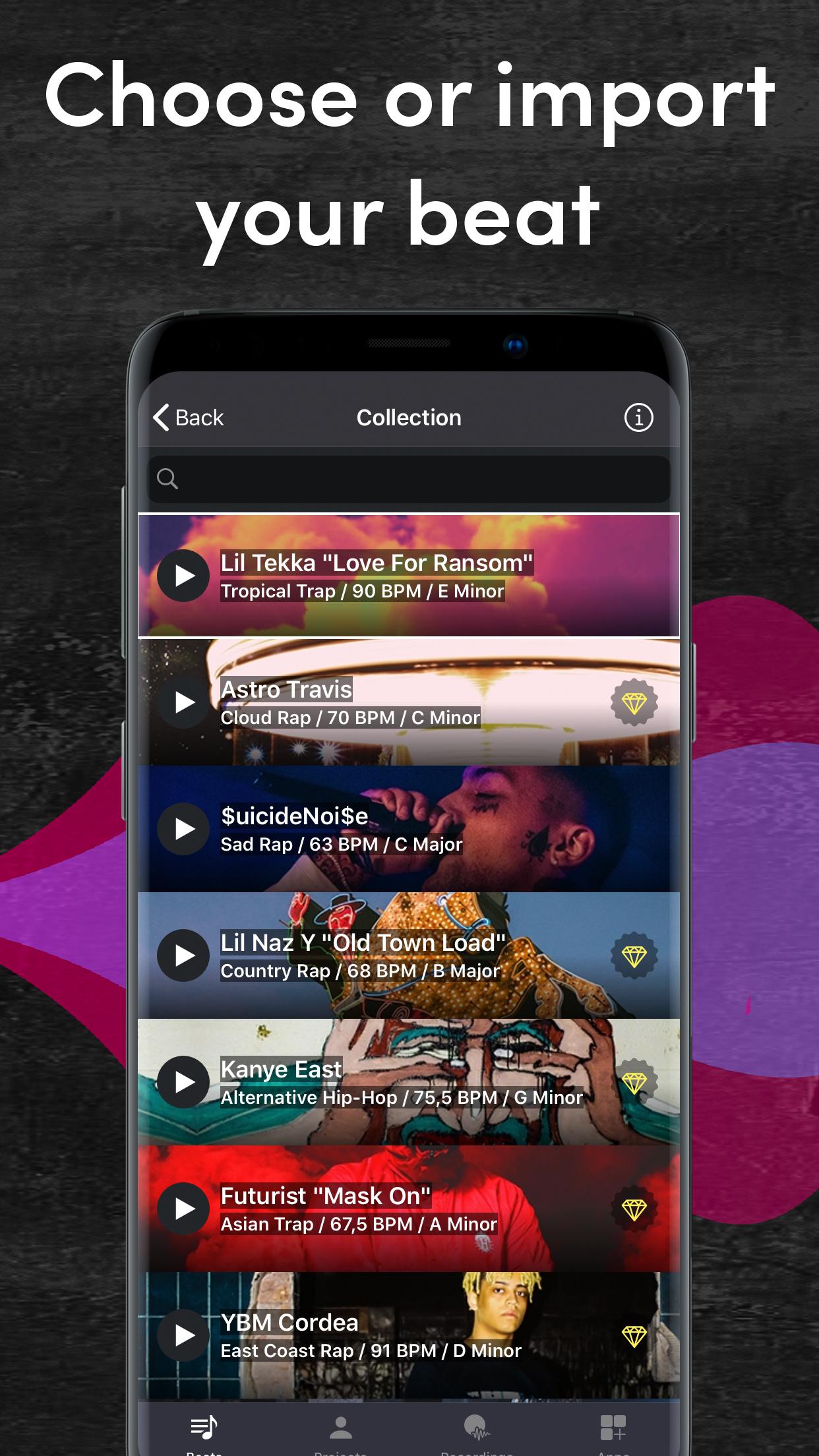 اسکرین شات 1 برنامه Rap Maker - Recording Studio