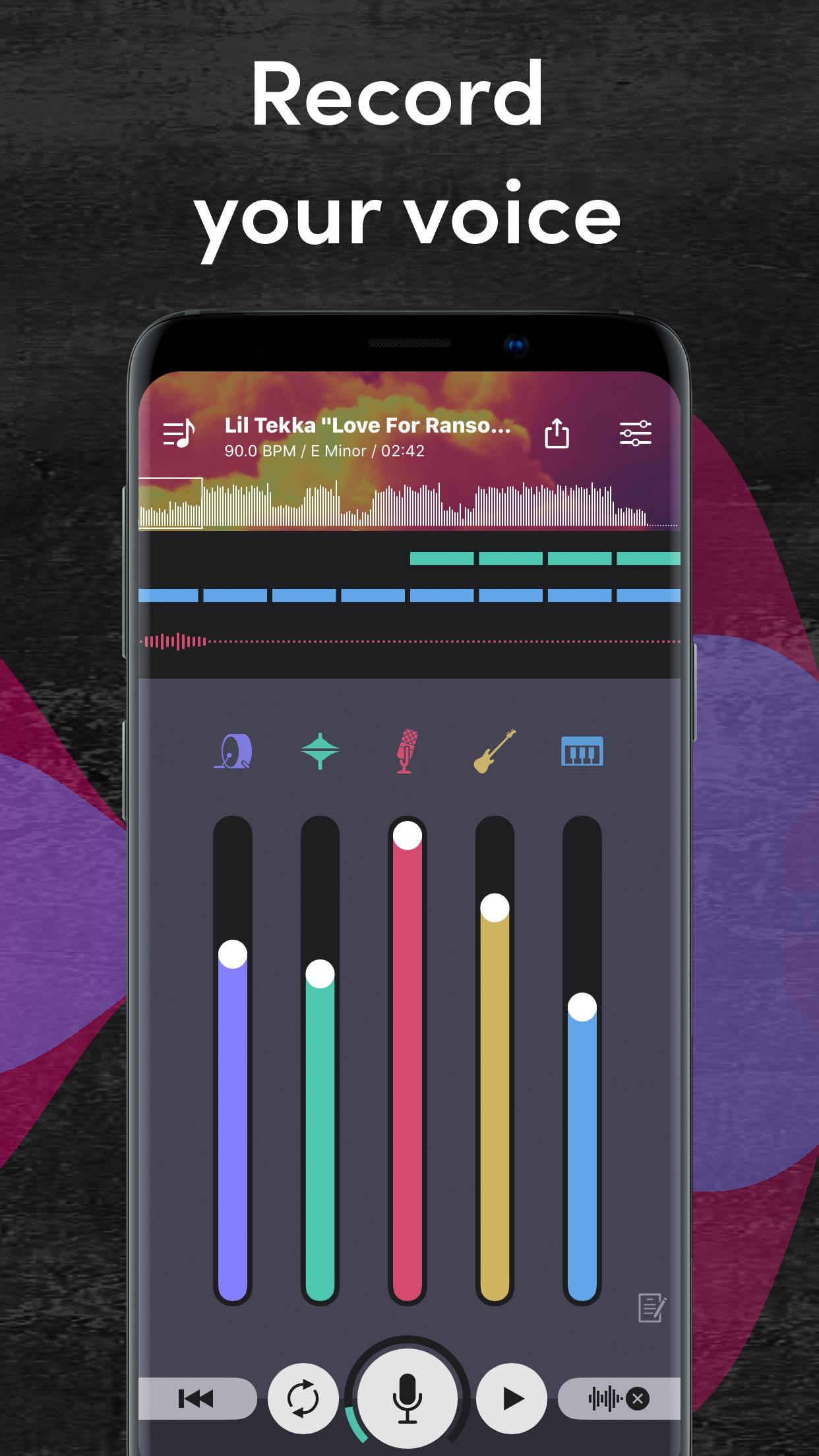 اسکرین شات 2 برنامه Rap Maker - Recording Studio