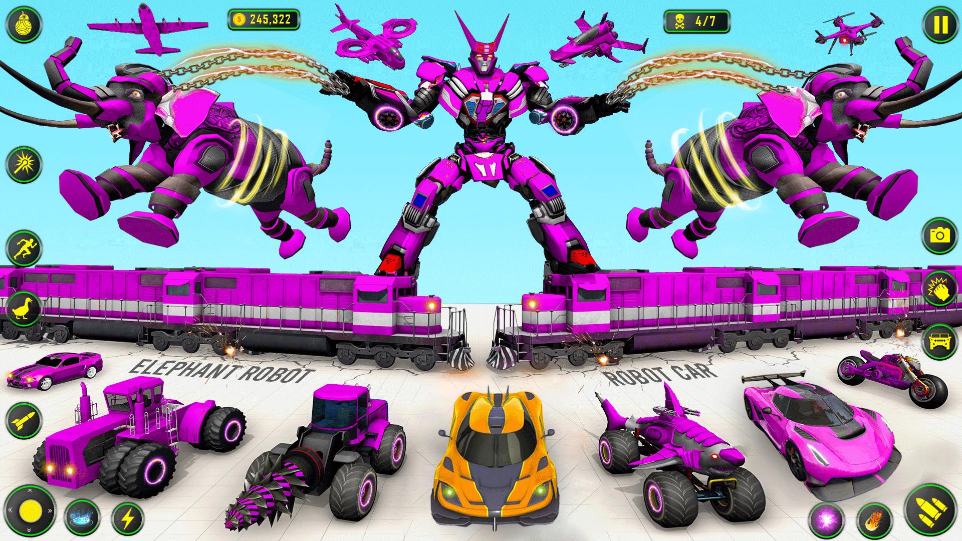 اسکرین شات 2 برنامه Elephant Robot Car Game 2025