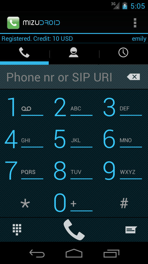 اسکرین شات 3 برنامه MizuDroid SIP VOIP Softphone