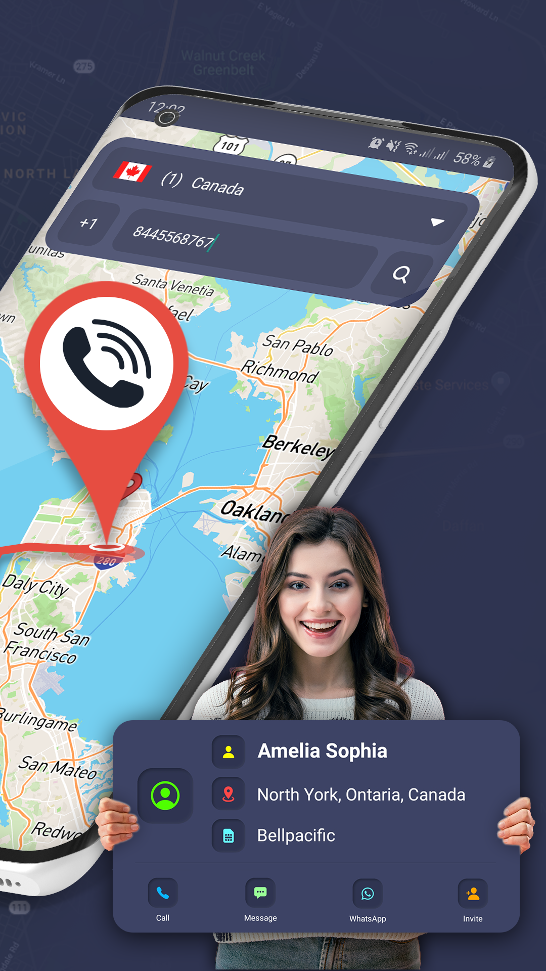 اسکرین شات 2 برنامه Find Mobile Number Location