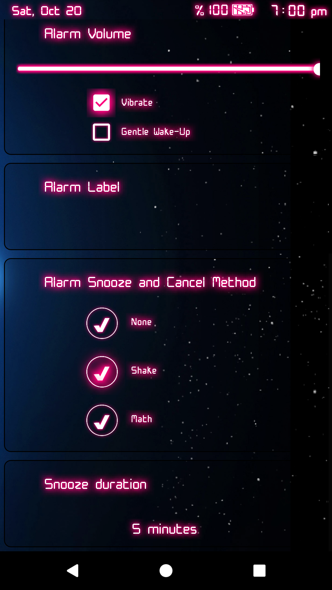 اسکرین شات 7 برنامه Alarm Clock Neon