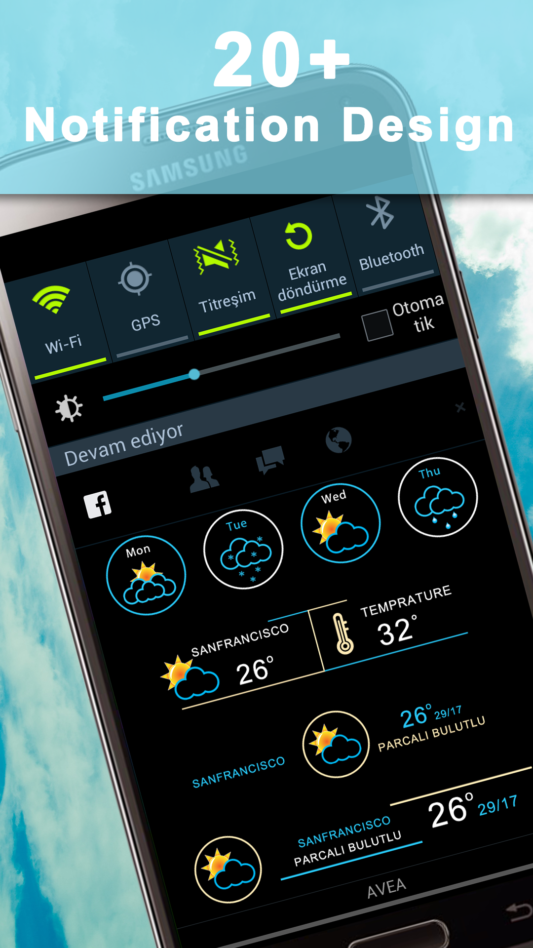 اسکرین شات 2 برنامه Weather Rise Clock 30+ Widgets