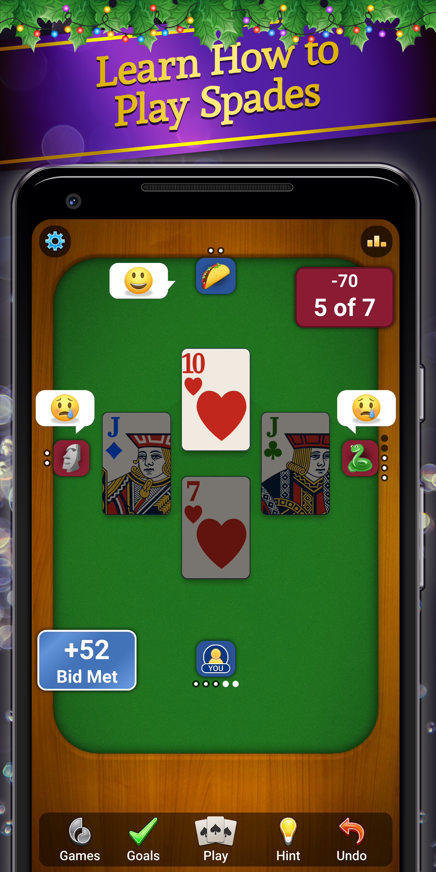 اسکرین شات 1 بازی Spades: Classic Card Games