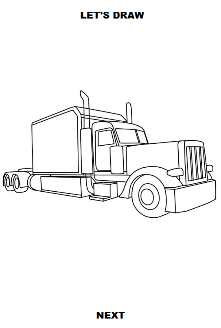 اسکرین شات 5 برنامه Draw Semi Trucks