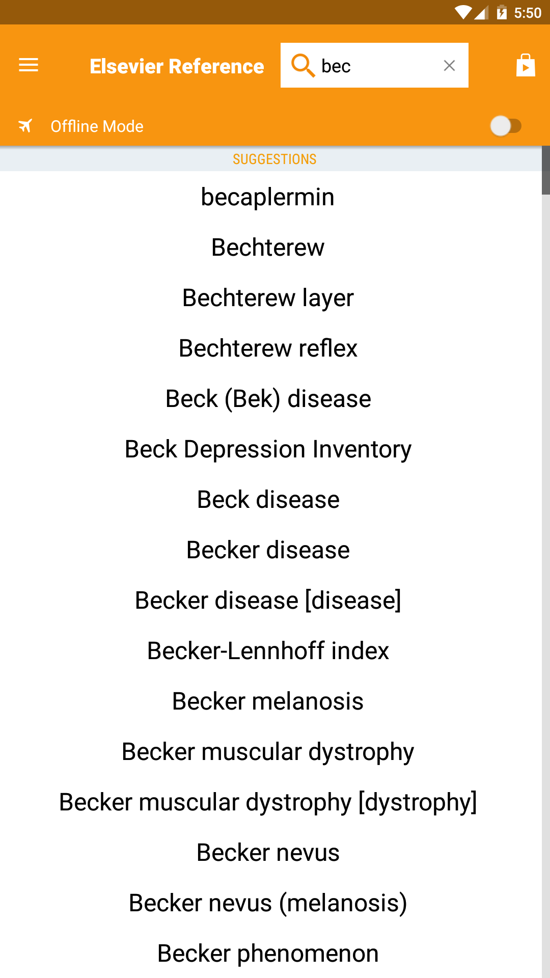 اسکرین شات 2 برنامه Dorland’s Medical Dictionary