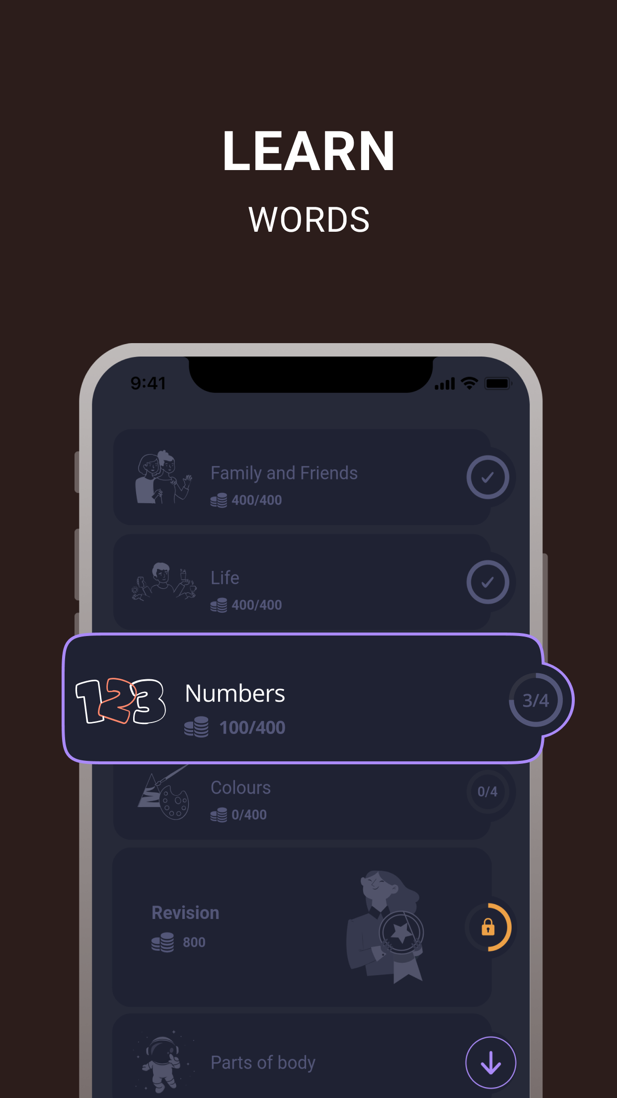 اسکرین شات 3 برنامه German Words A1-B1 | 2Shine