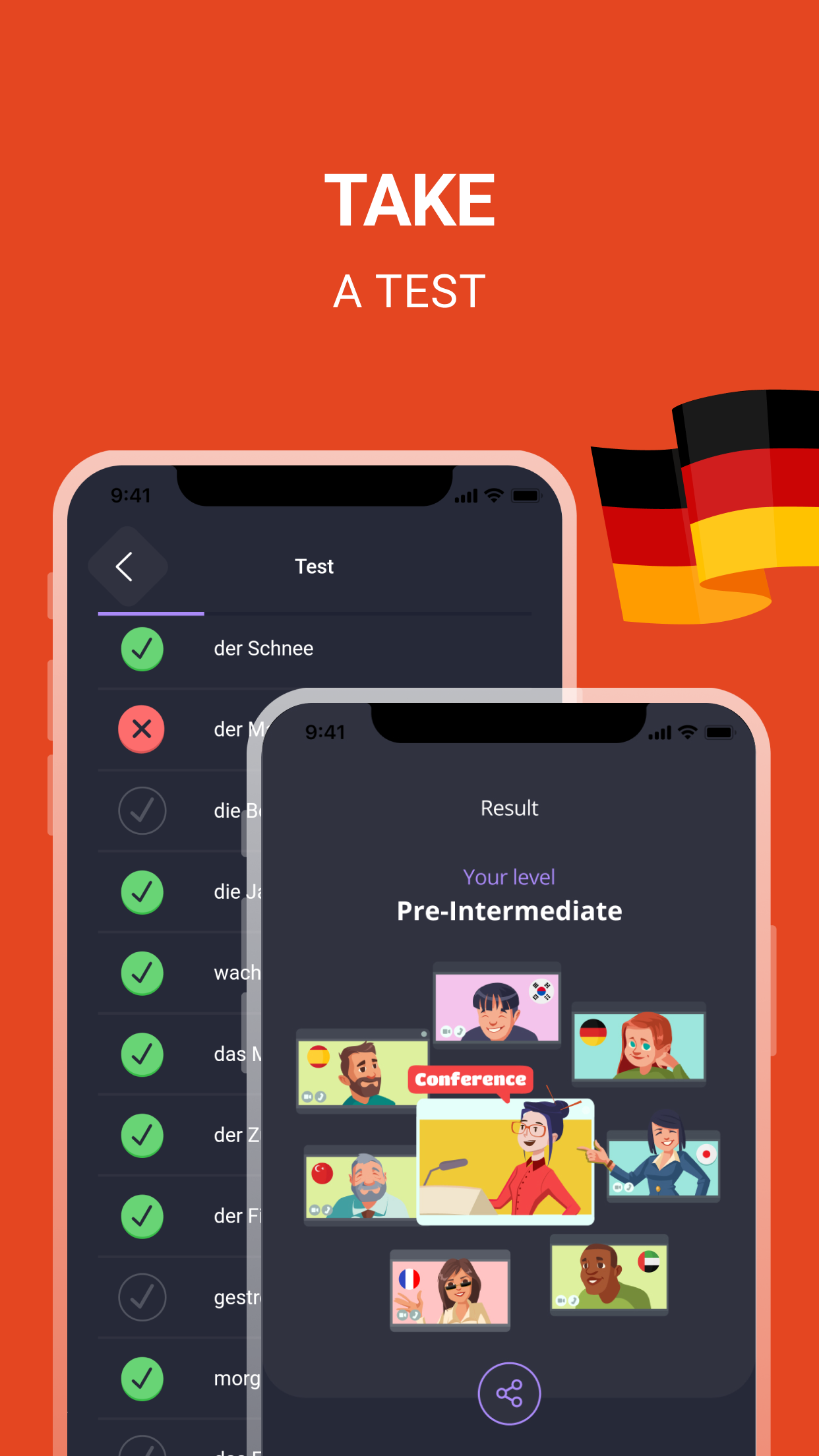 اسکرین شات 2 برنامه German Words A1-B1 | 2Shine