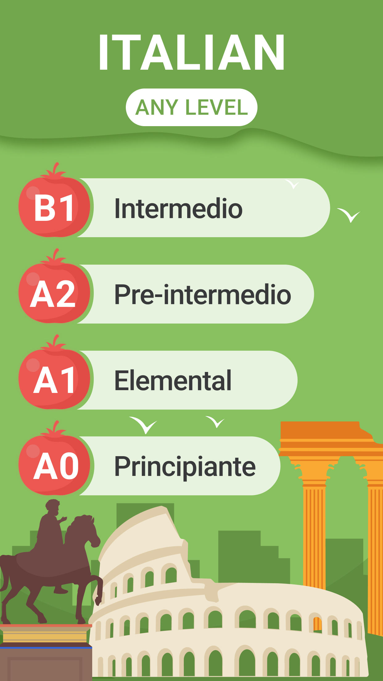 اسکرین شات 1 برنامه Learn Italian A1-B1 | 2Shine