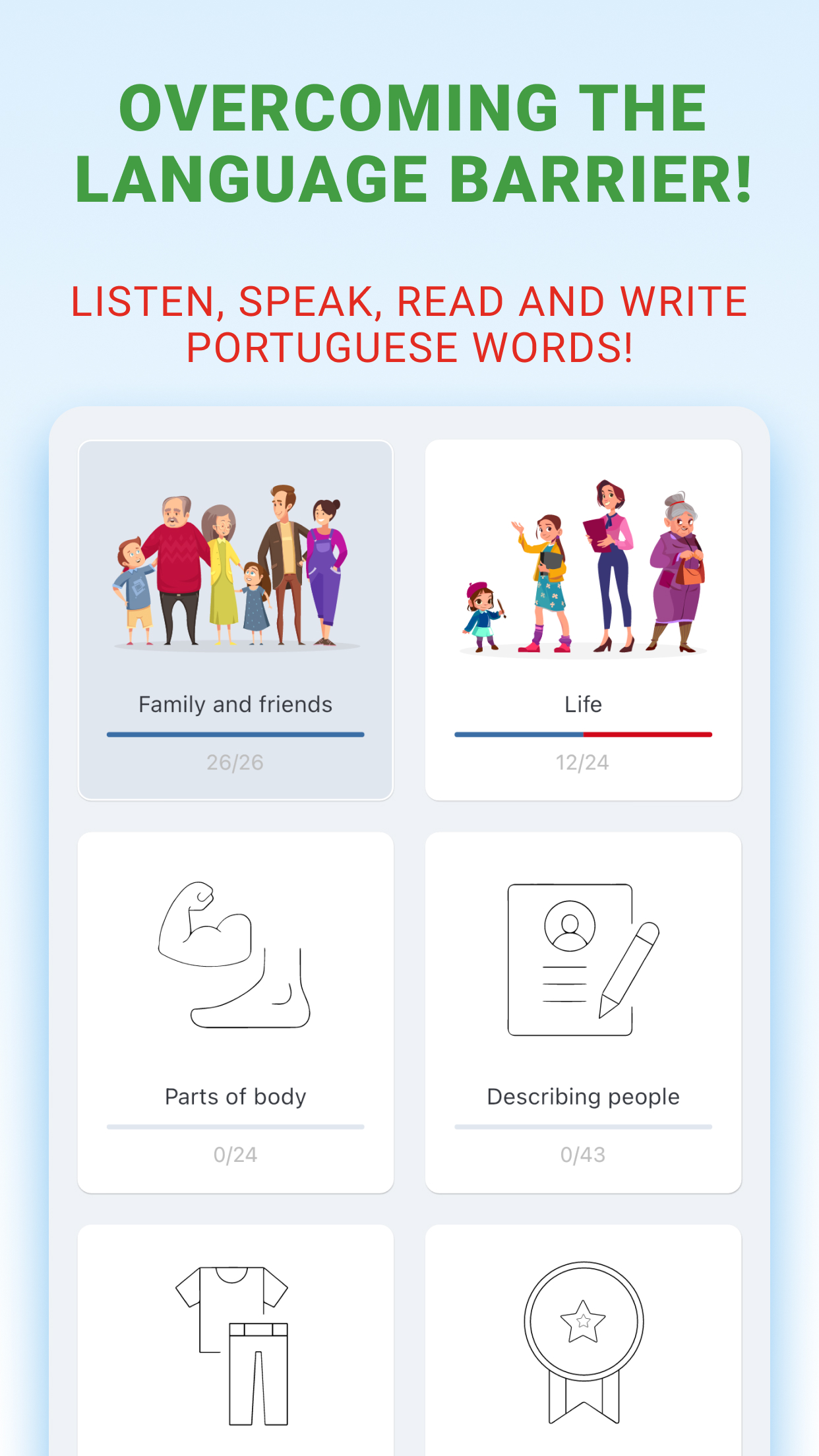 اسکرین شات 2 برنامه Learn Portuguese for Beginners