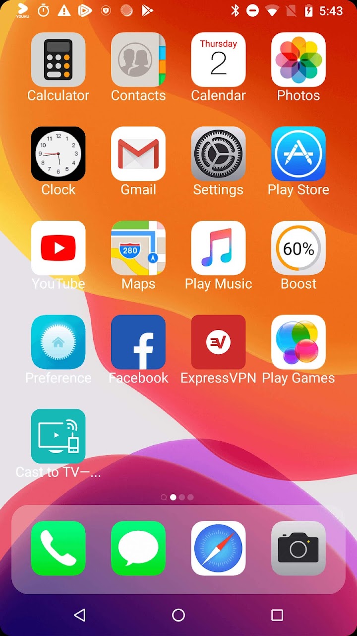 اسکرین شات 2 برنامه iLauncher X - new iOS theme for iphone launcher