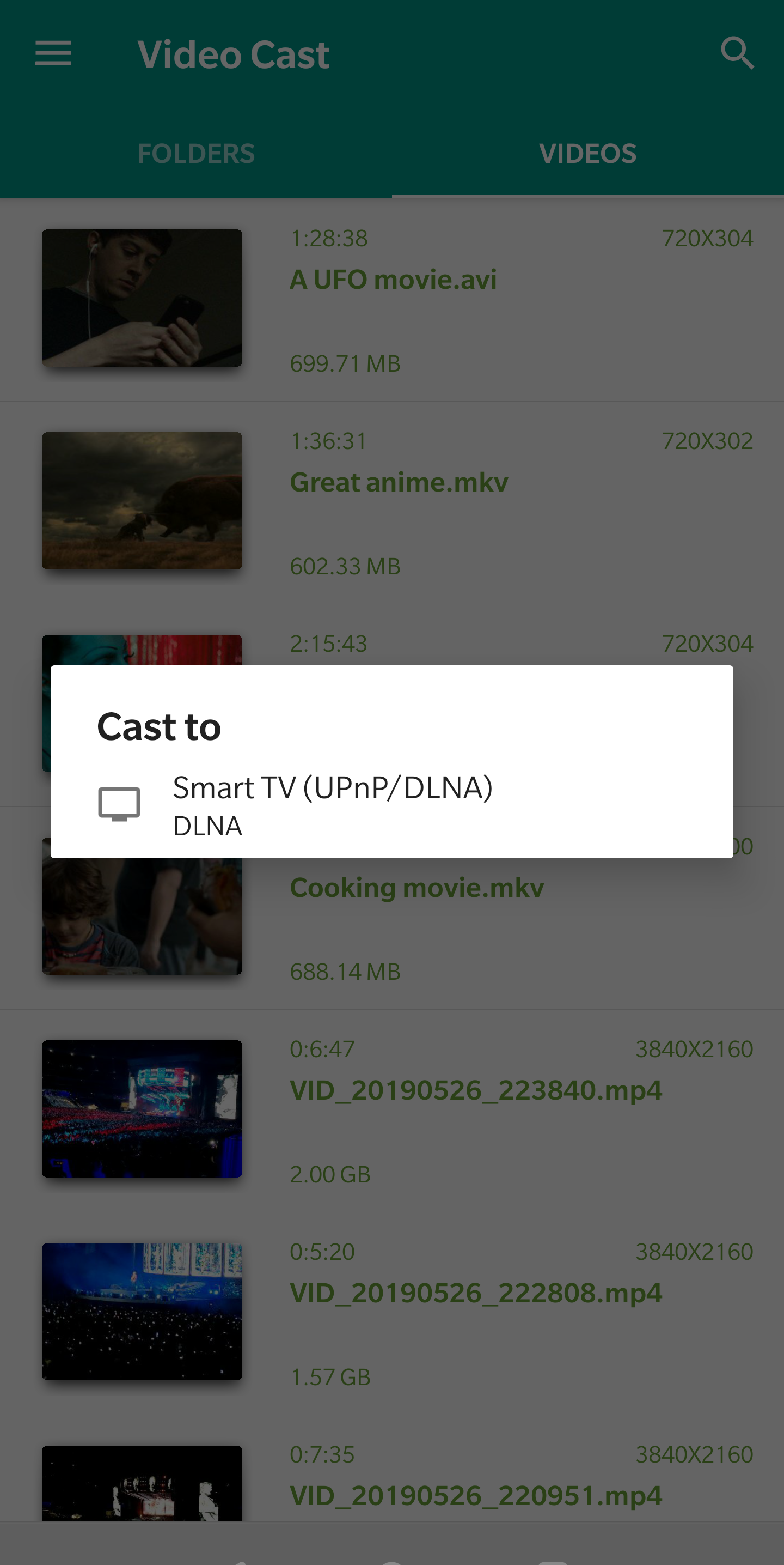 اسکرین شات 2 برنامه Video Cast to TV/Chromecast/DLNA/Roku/PS4/Xbox/+