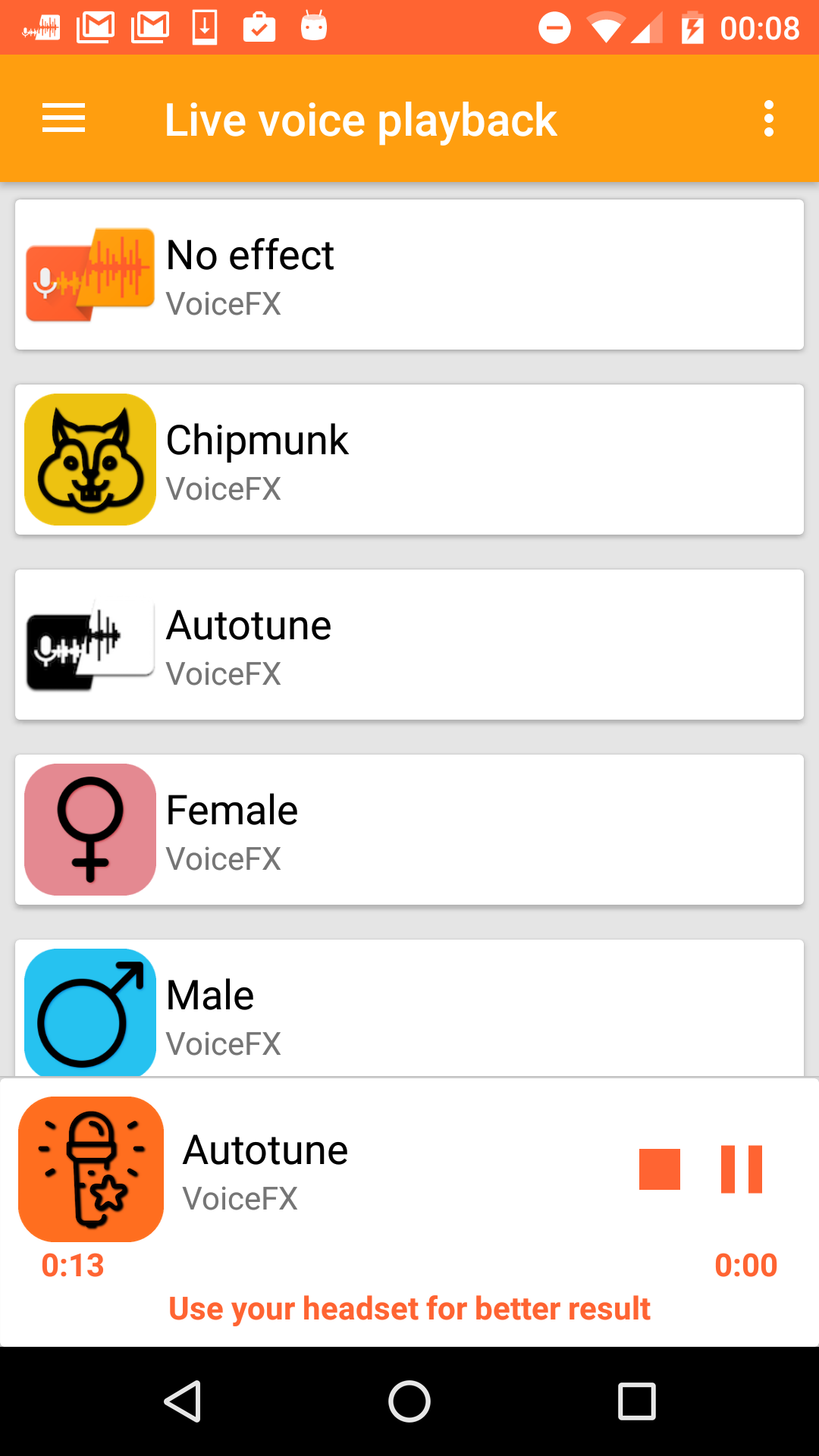 اسکرین شات 5 بازی VoiceFX - Voice Changer with v