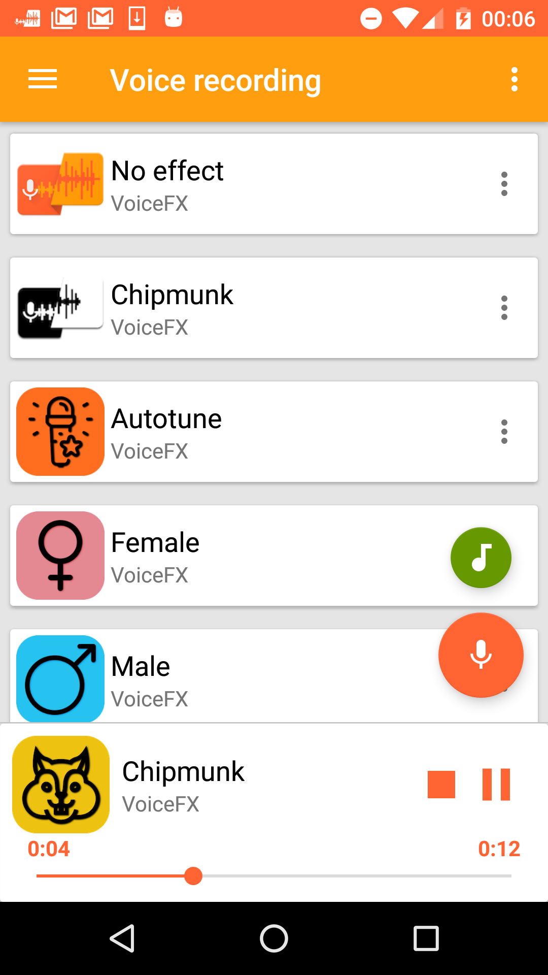 اسکرین شات 1 بازی VoiceFX - Voice Changer with v