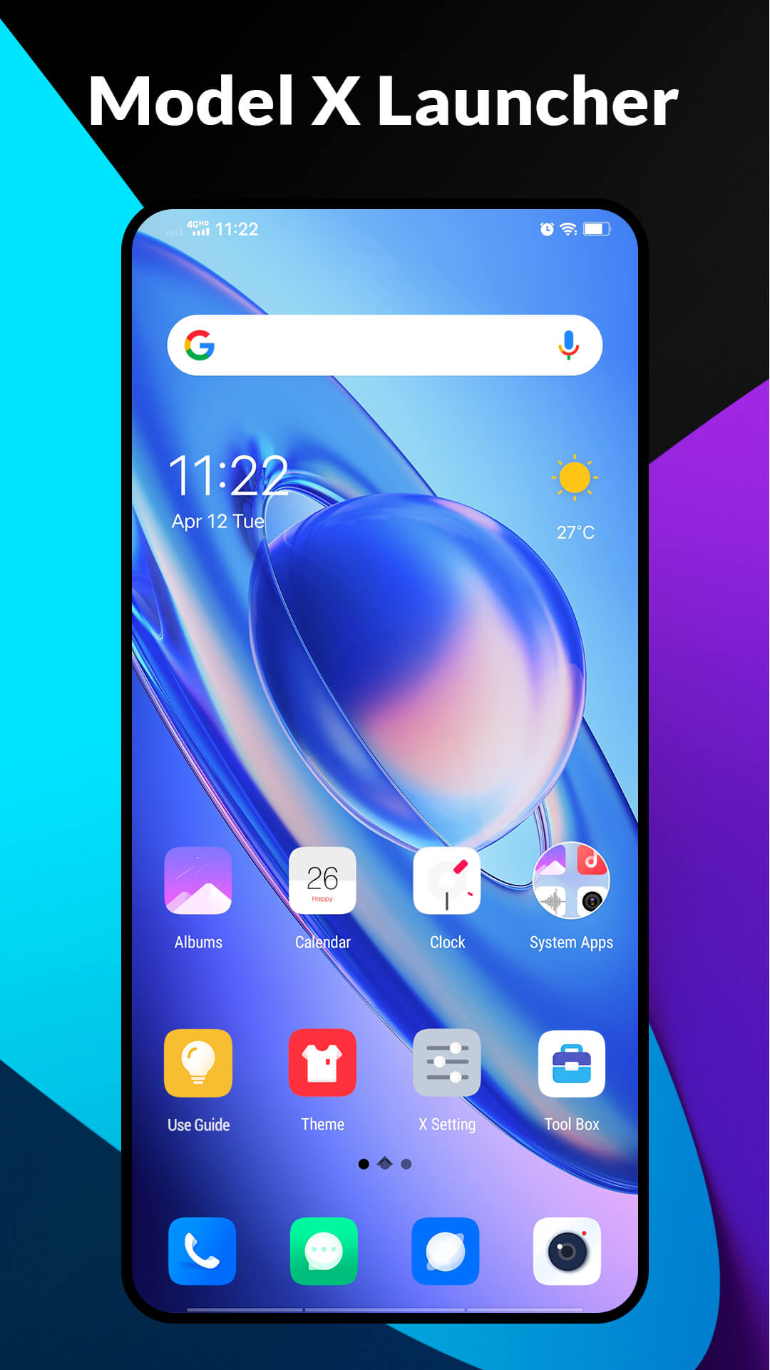 اسکرین شات 1 برنامه X Launcher - Model x launcher