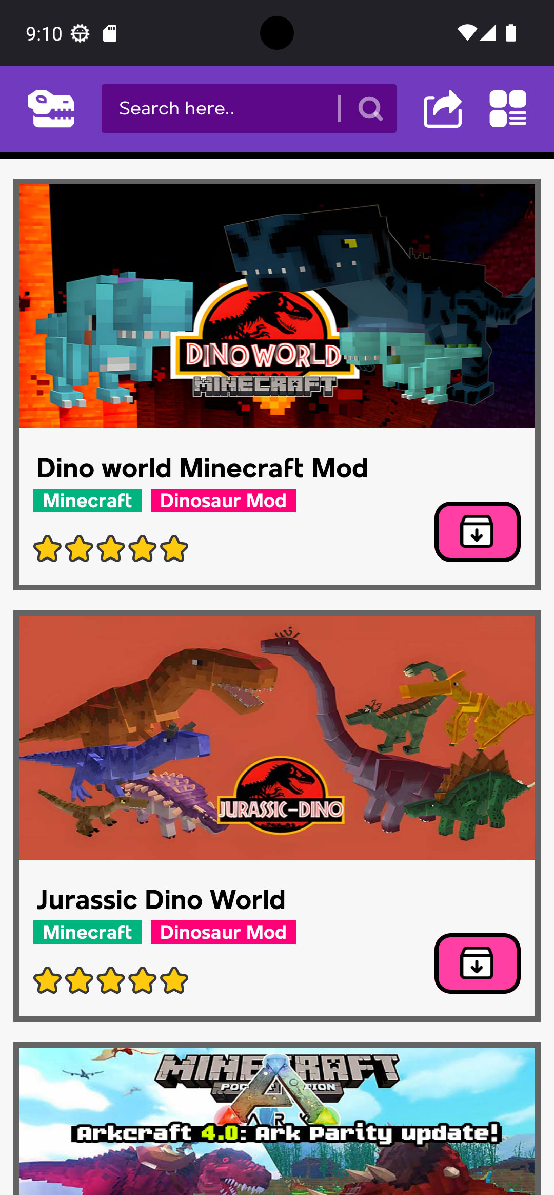اسکرین شات 6 برنامه Dinosaur Craft Mods Minecraft