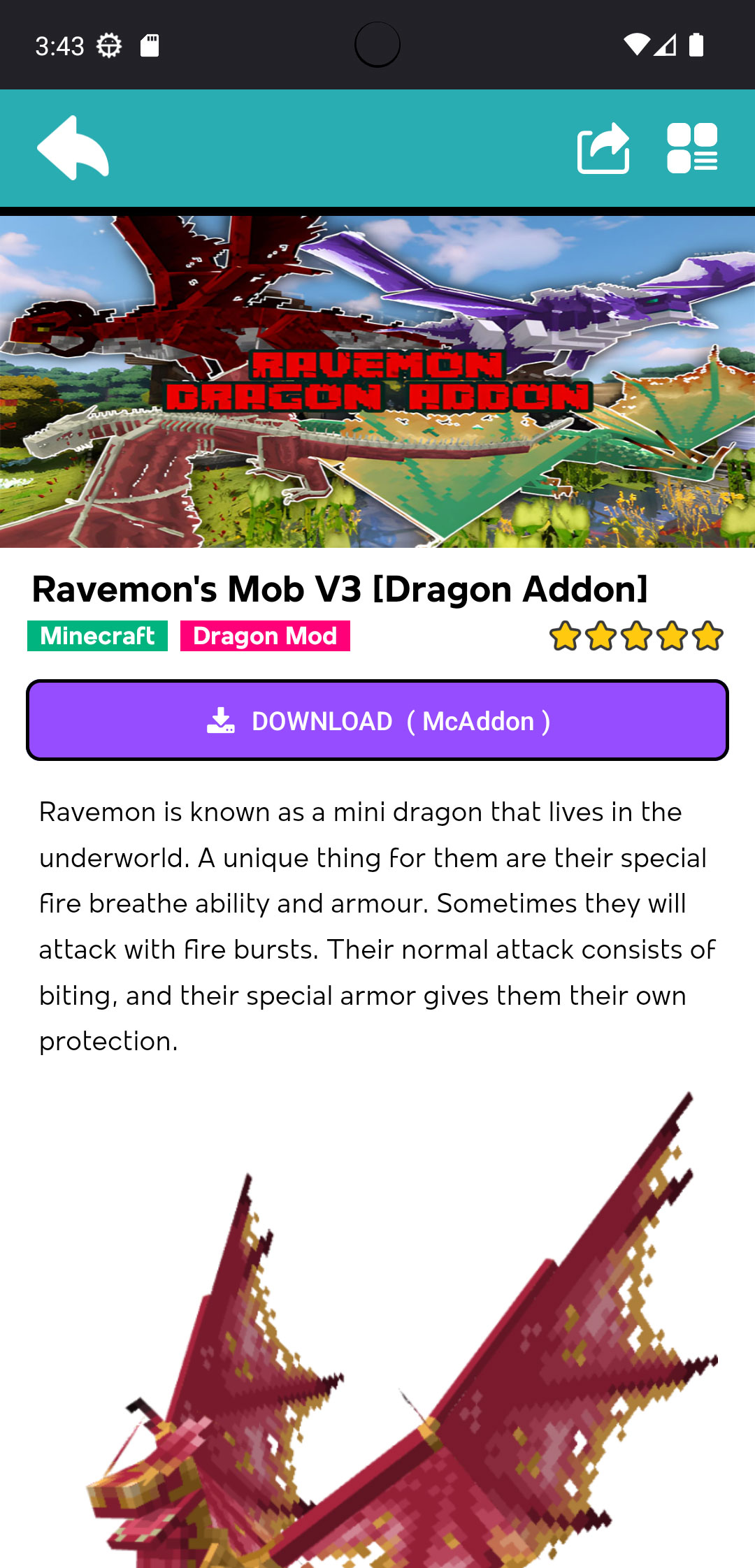 اسکرین شات 7 برنامه Fantasy Dragons Mod Minecraft