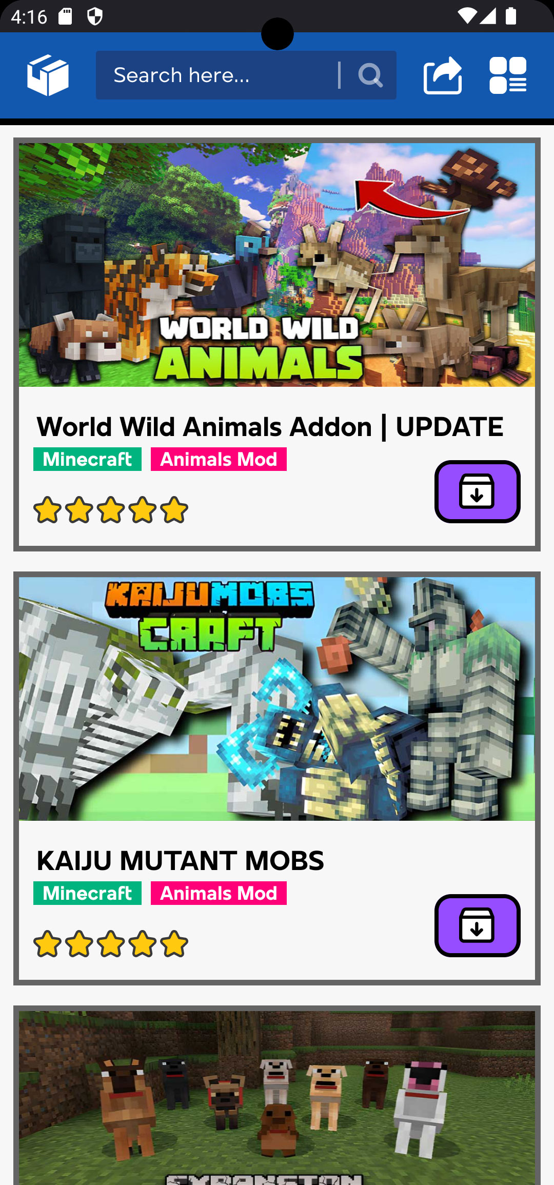 اسکرین شات 6 برنامه Real Animal Minecraft Mods